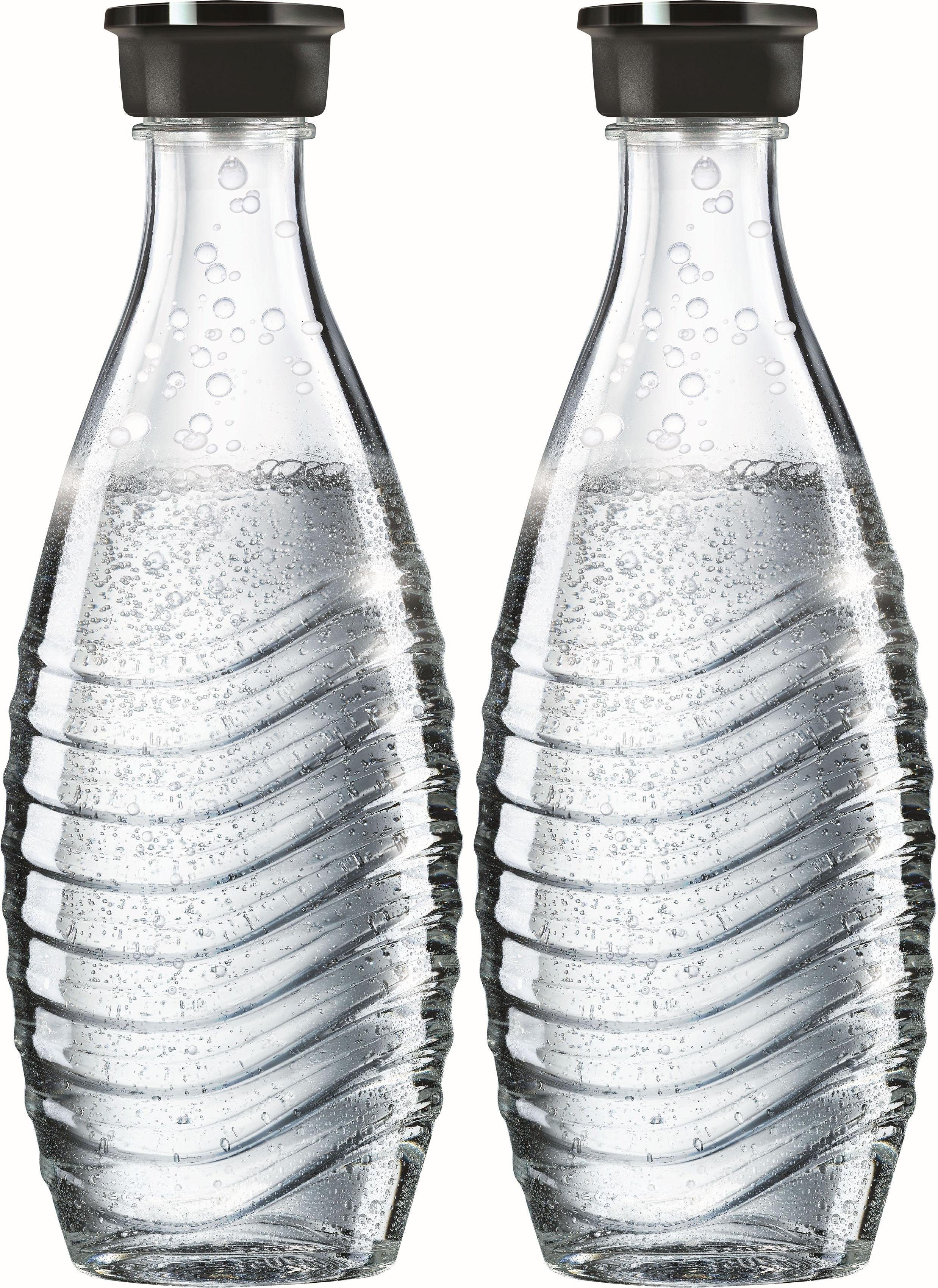 SodaStream Wassersprudler Flasche, (Set, 2-tlg), passend für die SodaStream  Modelle Crystal und Penguin, Inhalt 0,6 Liter (0,615 Liter bis zur  Fülllinie)