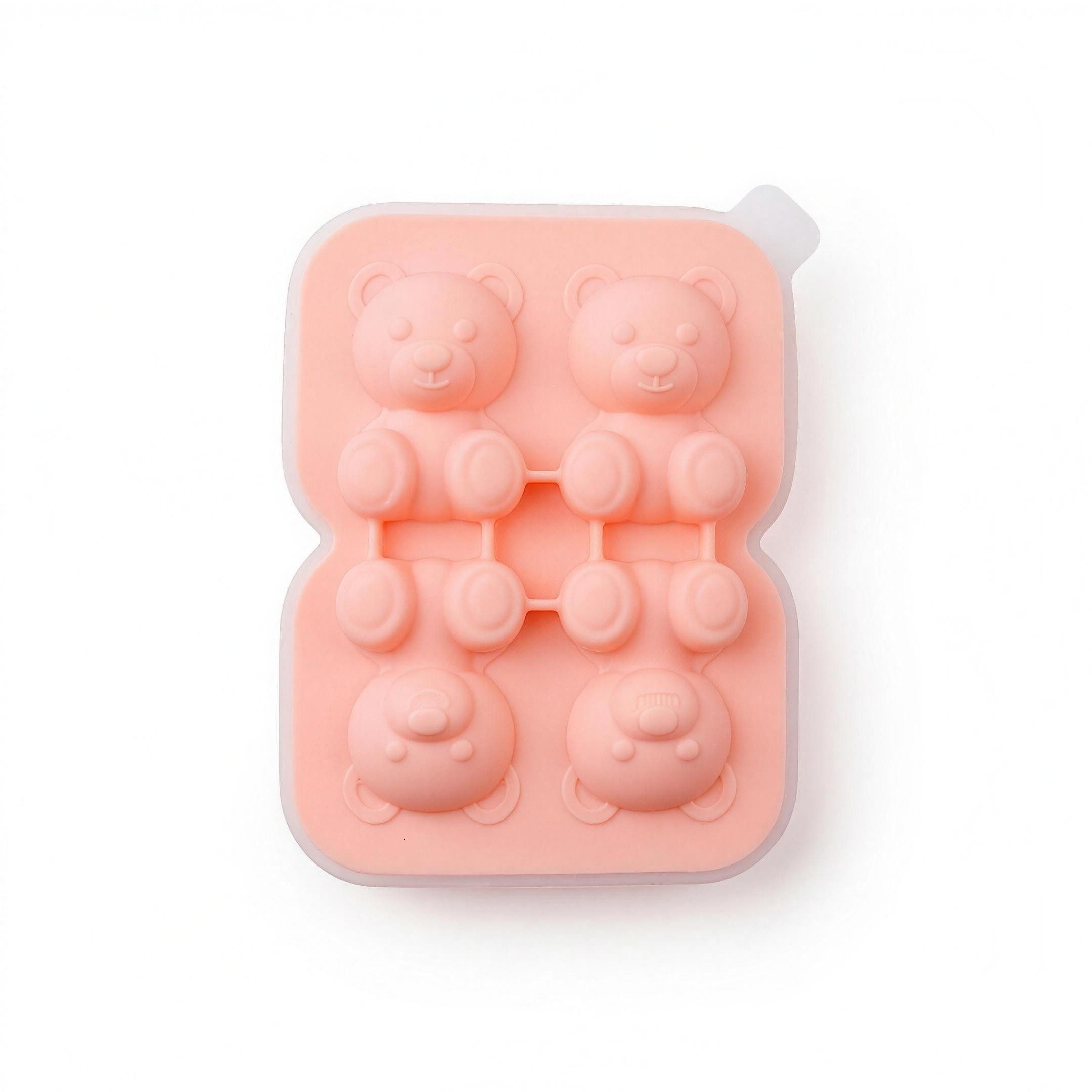 H-basics Eiswürfelform 4 Eisbären 3D Silikon BPA-frei spülmaschinenfest