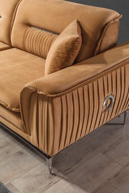 Villa Möbel Sofa Bologna, 1 Stk. 3-Sitzer, Quality Made in Turkey, Luxus-Microfaser (100% Polyester)