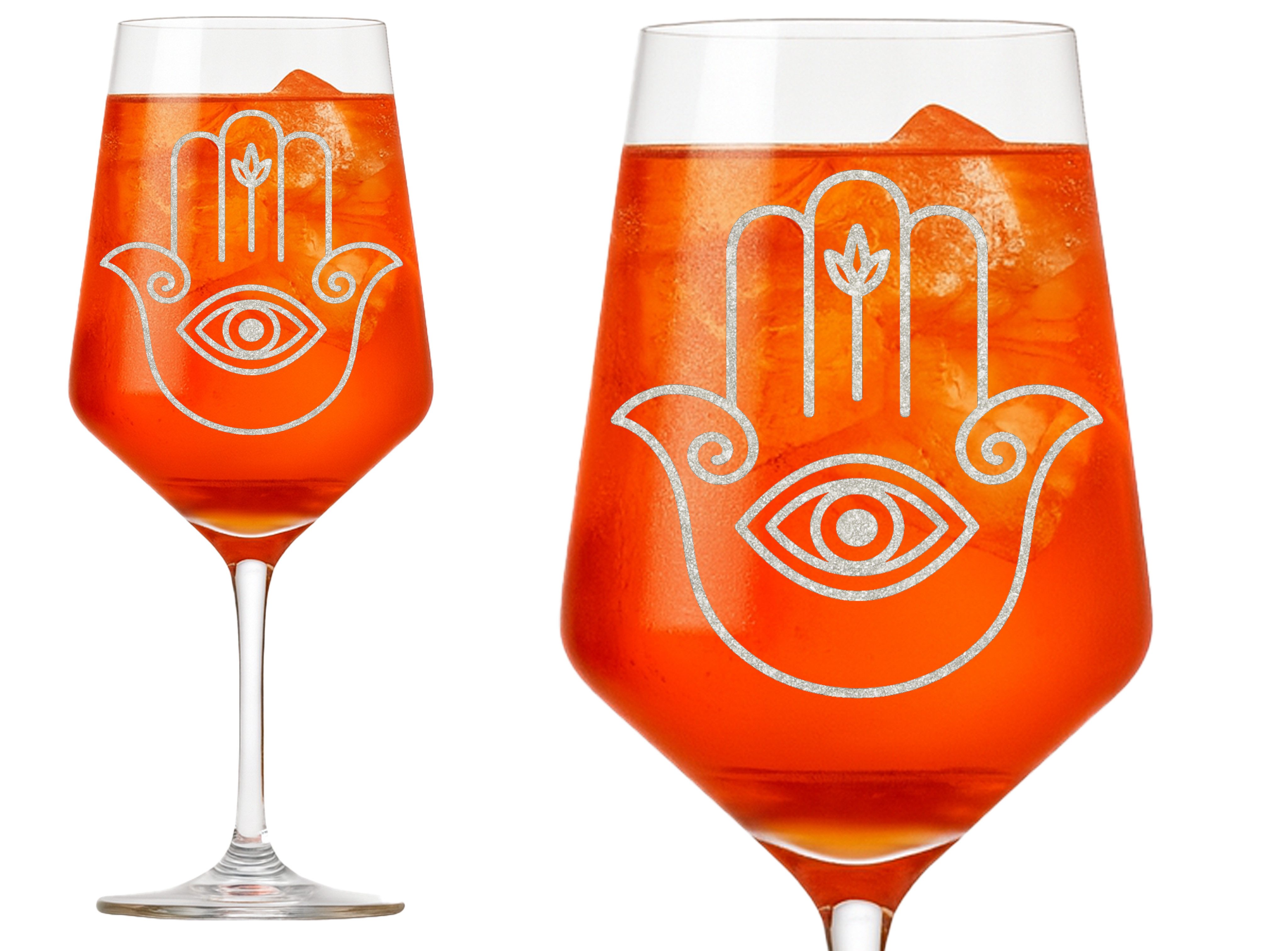 Valhalla Weinglas Hamsa Hand der Fatima 350ml spülmaschinenfest, 1-tlg., Glas, Atemberaubende Darstellung