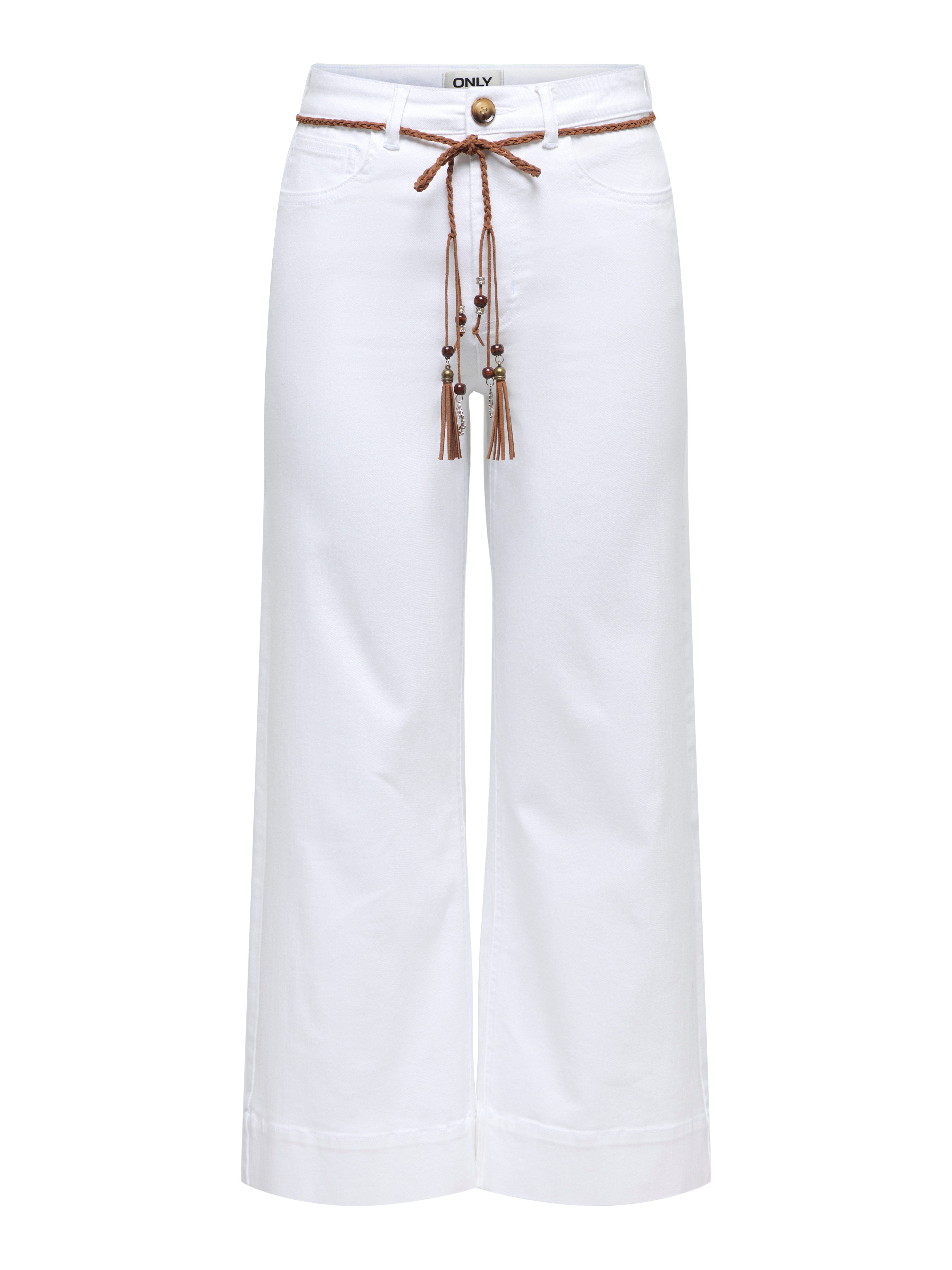 High-waist-Jeans ONLMADISON HW BELT WD CRP WHI DNM GUA000