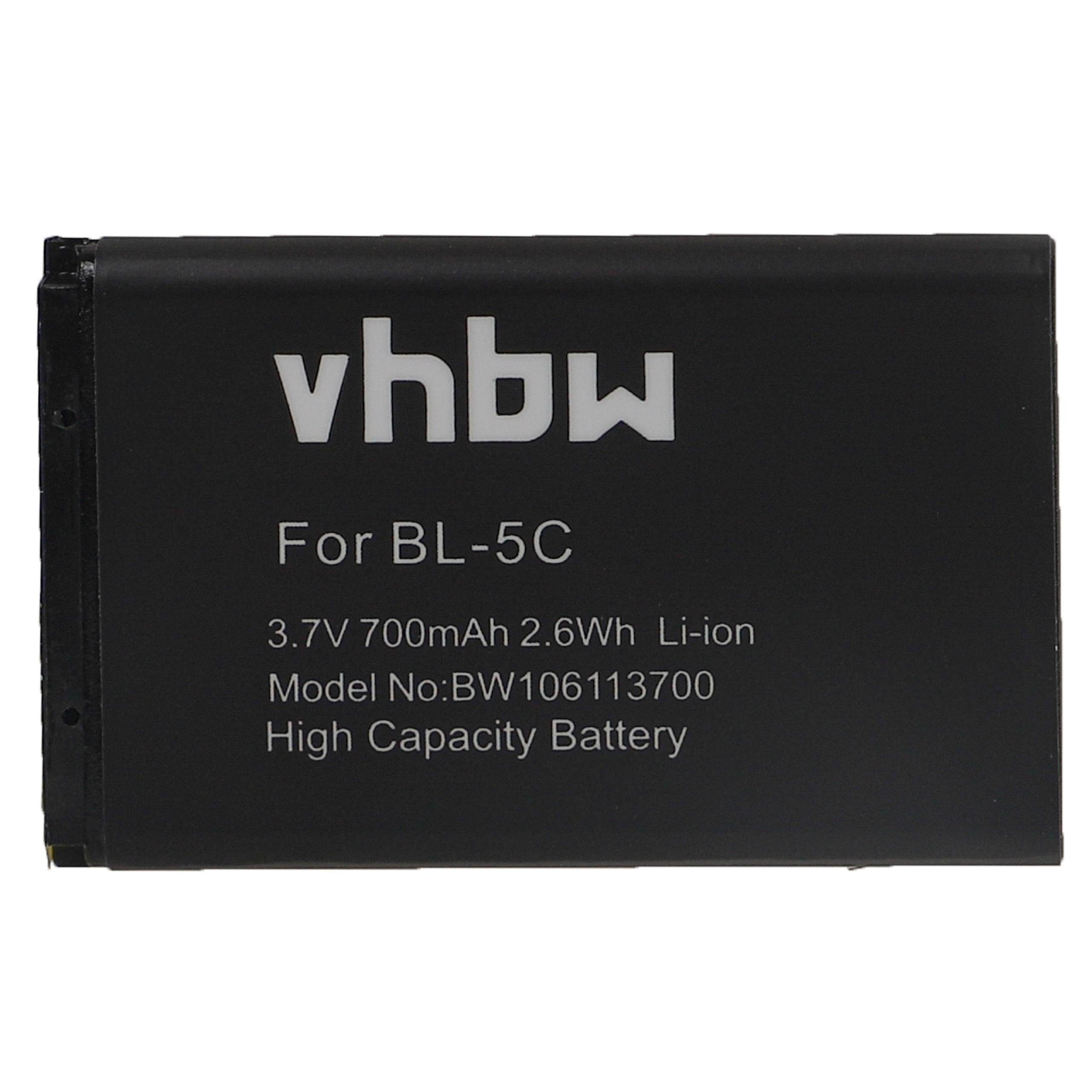 vhbw kompatibel mit Doro PhoneEasy 6030, 6031, 6520, 6521, 332, 332 GSM Smartphone-Akku Li-Ion 700 mAh (3,7 V)