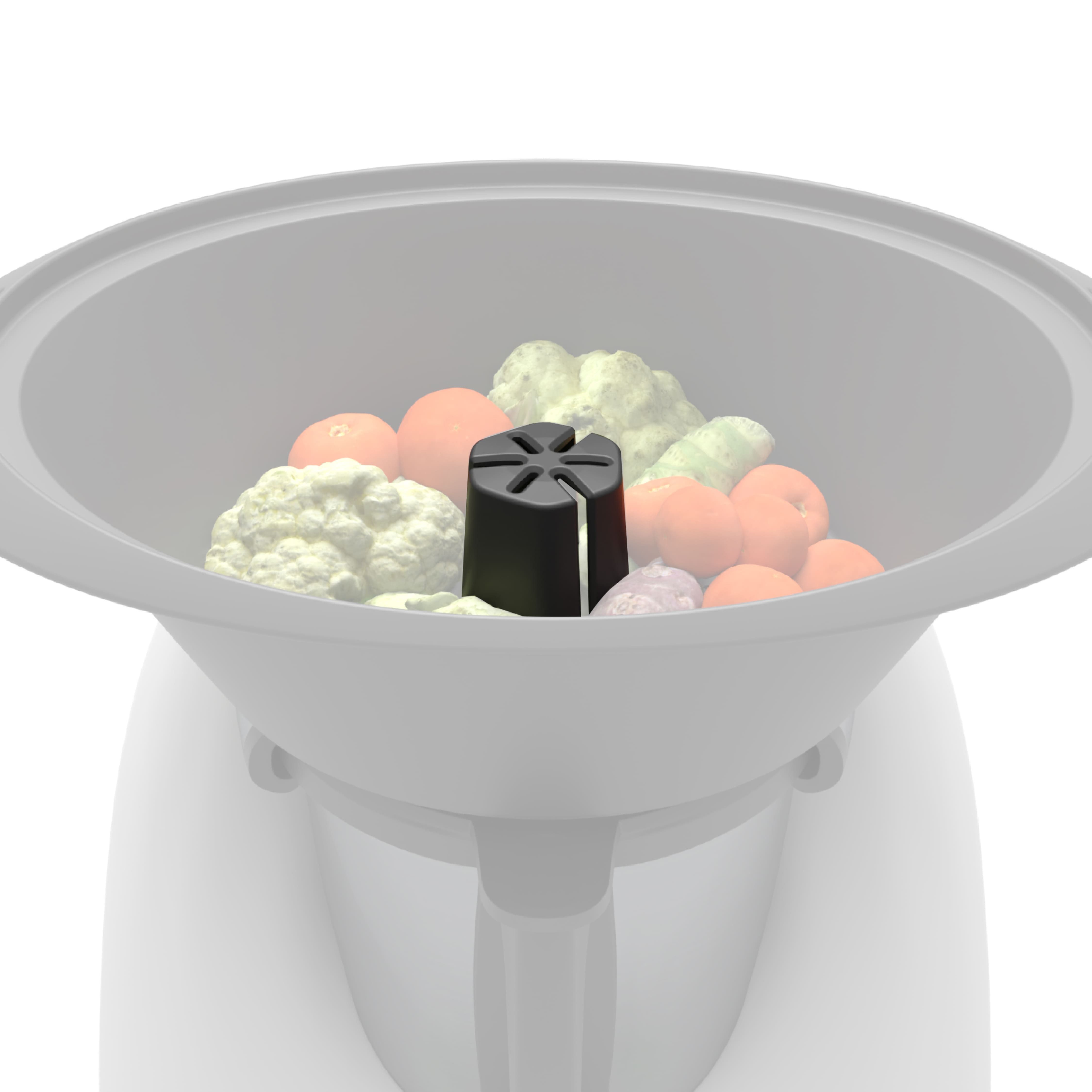 Wundermix Dampfgaraufsatz WunderSteam® V2, Zubehör für TM7, TM6, TM5, TM31, TM Friend, MC Connect, MC Trend, MC Smart, MC Plus, Bosch Cookit, Dampfgar-Kamin für Thermomix, Monsieur Cuisine, Cookit