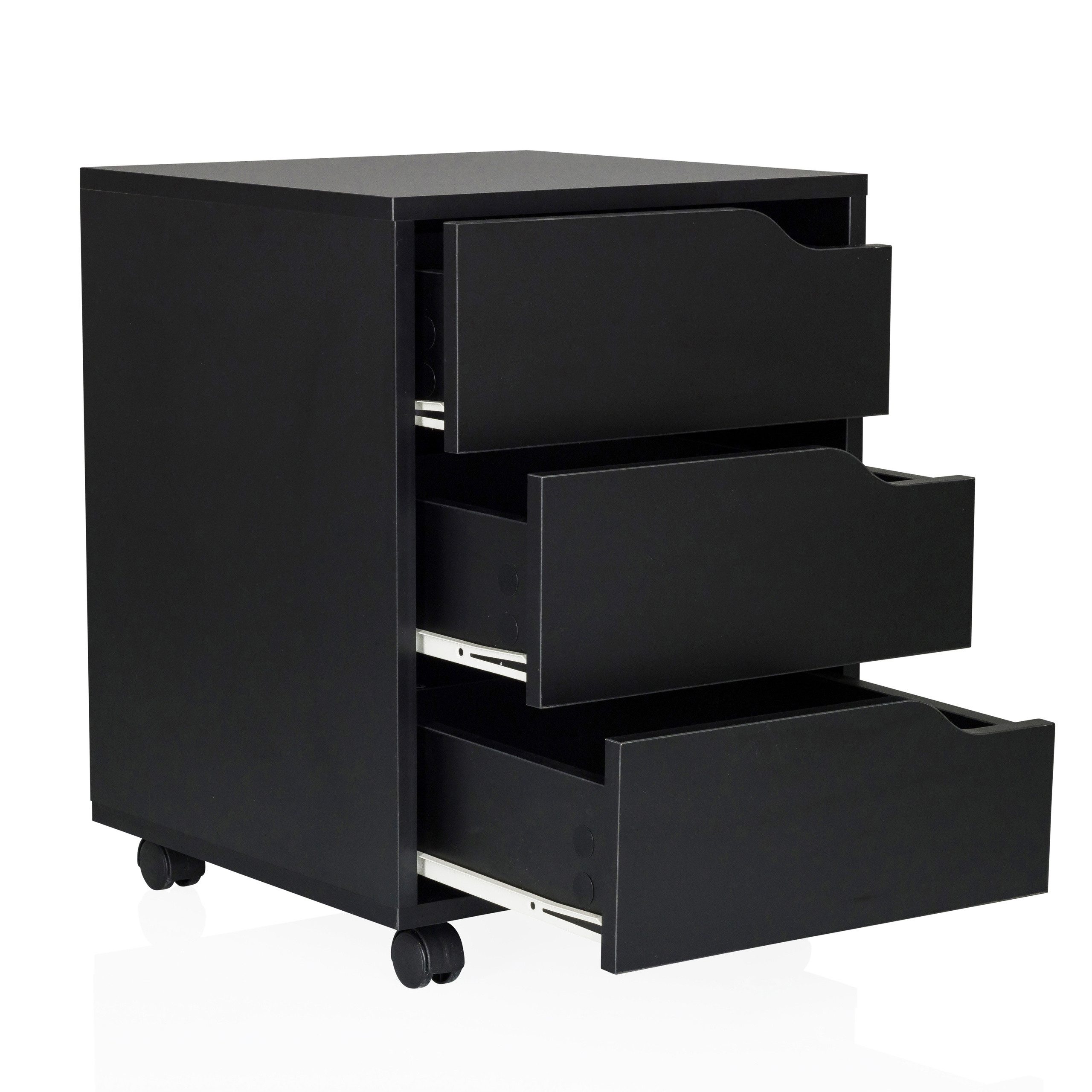 hjh OFFICE Rollcontainer ORGANISER Bürowagen H/B/T: 52.5 x 40.0 x 40.0 cm, Aktenschrank Schreibtisch mit Schubladen, Büro Kommode mit Rollen