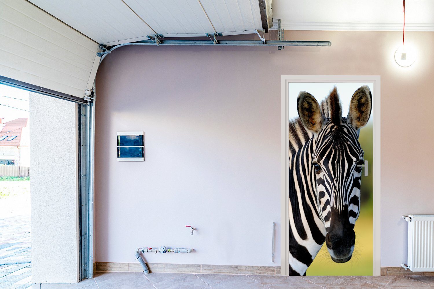 (1 75x205 Matt, MuchoWow Türtapete Fototapete Tür, St), cm Nahaufnahme für Zebra, bedruckt, Türaufkleber,