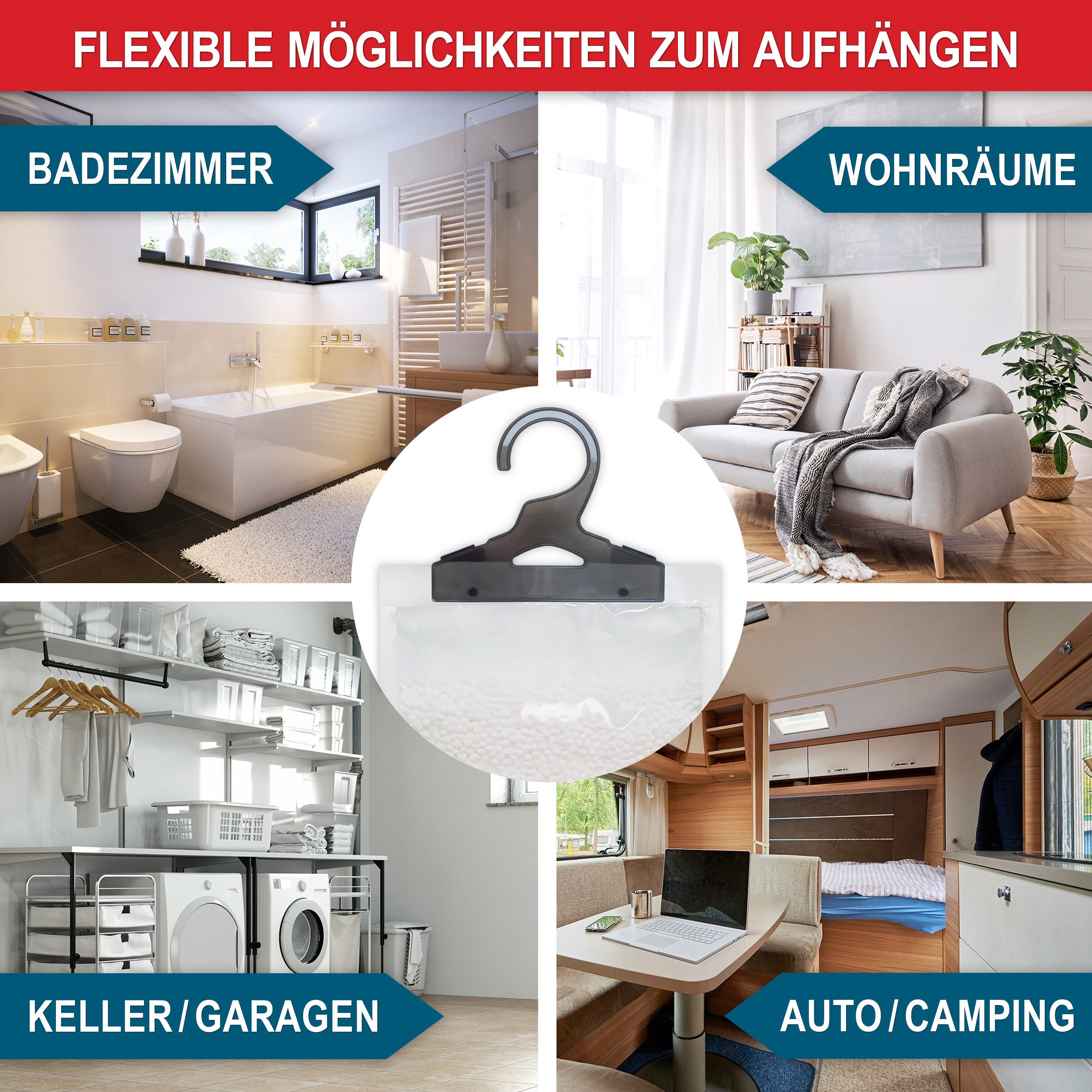 Onbest Granulat-Luftentfeuchter Set zum Aufhängen 10 günstig online kaufen