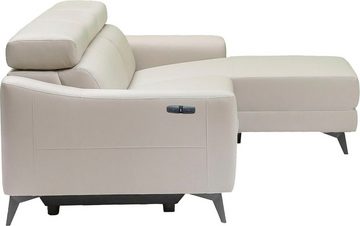 Places of Style Ecksofa Valerio, L-Form, mit 1 elektrischer Relaxfunktion und USB-Anschluß