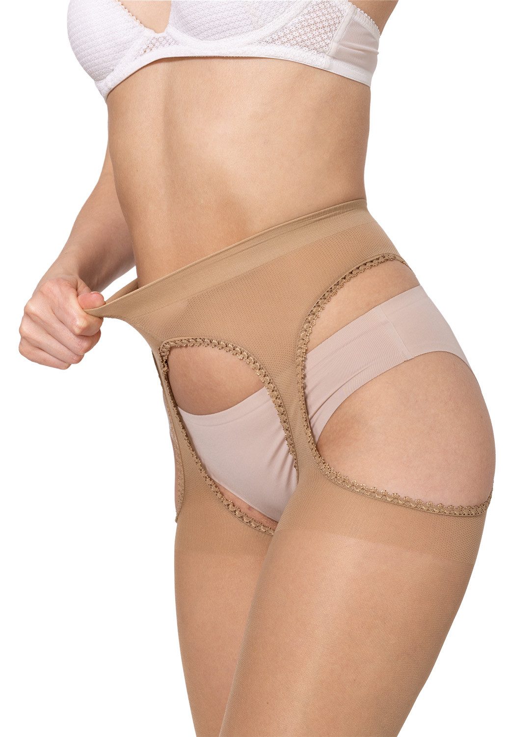 BANANALU Ouvert Strumpfhose mit Naht Ouvert Strumpfhose mit offenem Schritt Cutout 20 DEN (1 St) – Bild 5 von 5