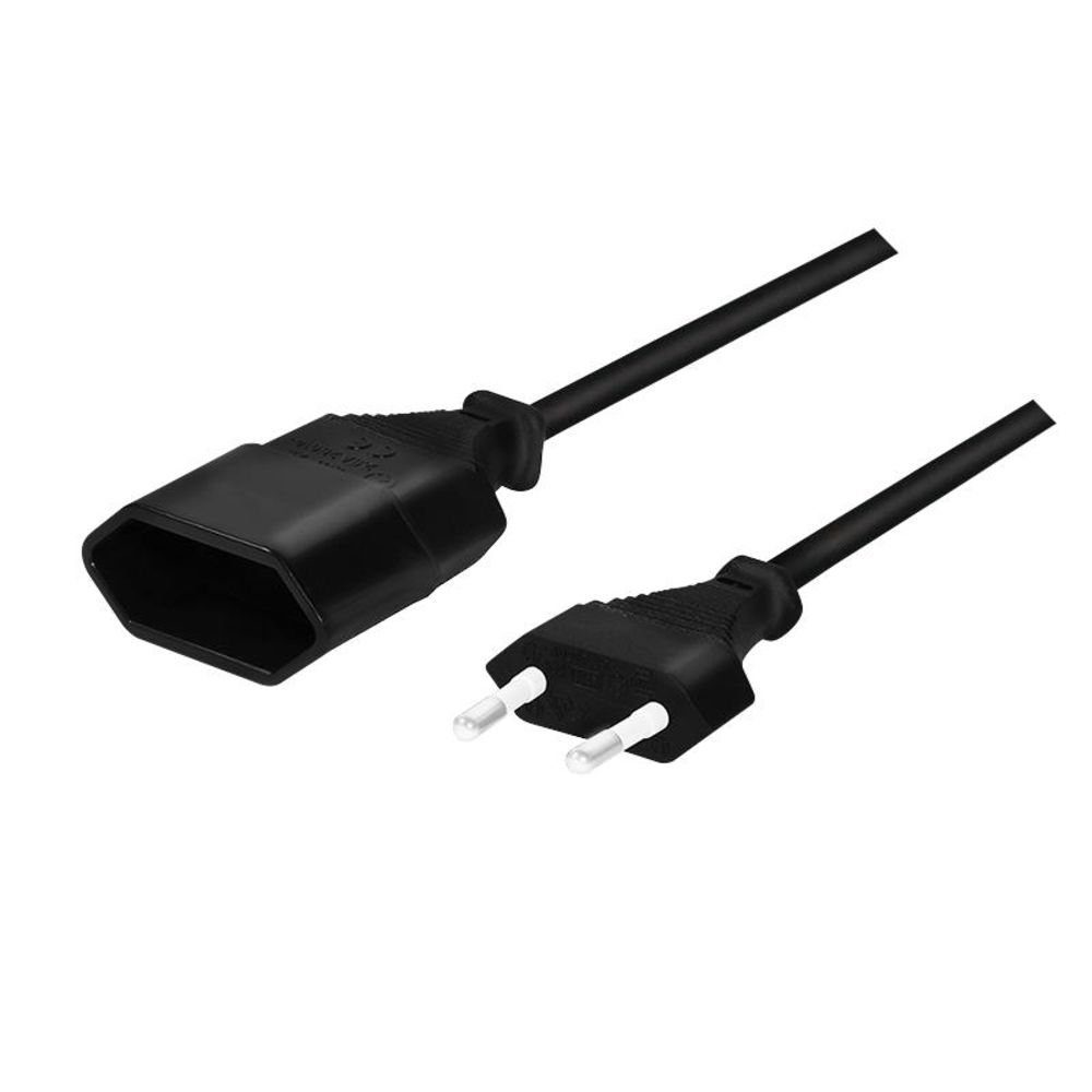 LogiLink CP122 Netzkabel Verlängerungskabel, (100 cm), Stecker zu Buchse, 1 m Länge