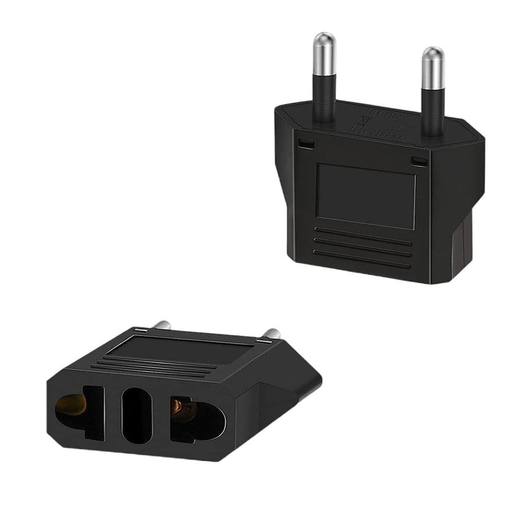 SpionProfi 2x USA Steckeradapter für China, AU, Japan auf EU/DE Euro-Stecker Elektro-Adapter, 2er Reiseadapter, US zu EU Adapter, Stecker USA Deutschland