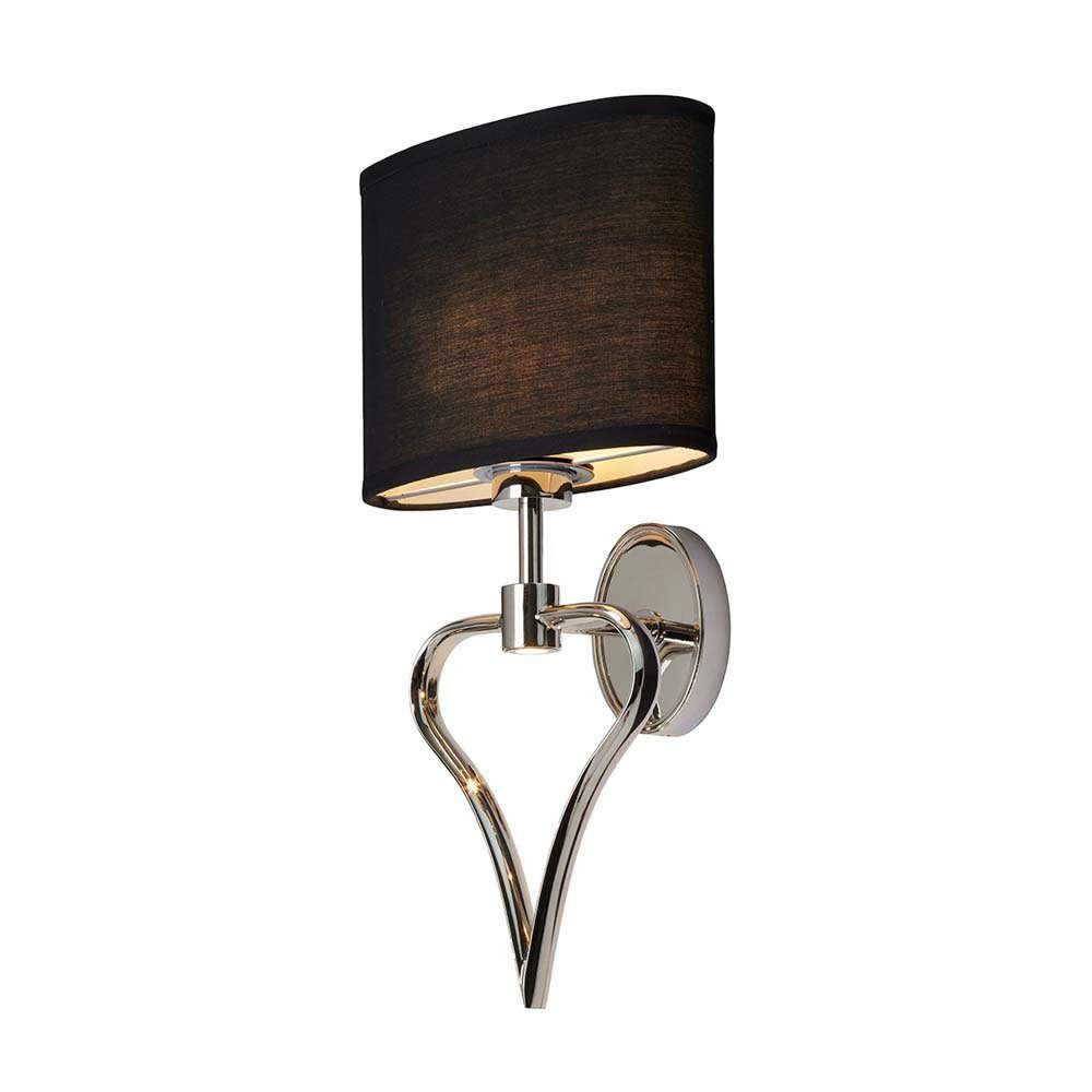 Elstead LIGHTING LED Wandleuchte, Leuchtmittel inklusive, Warmweiß, Wandleuchte Lampe Schlafzimmerleuchte Herz Bettlampe chrom Textil
