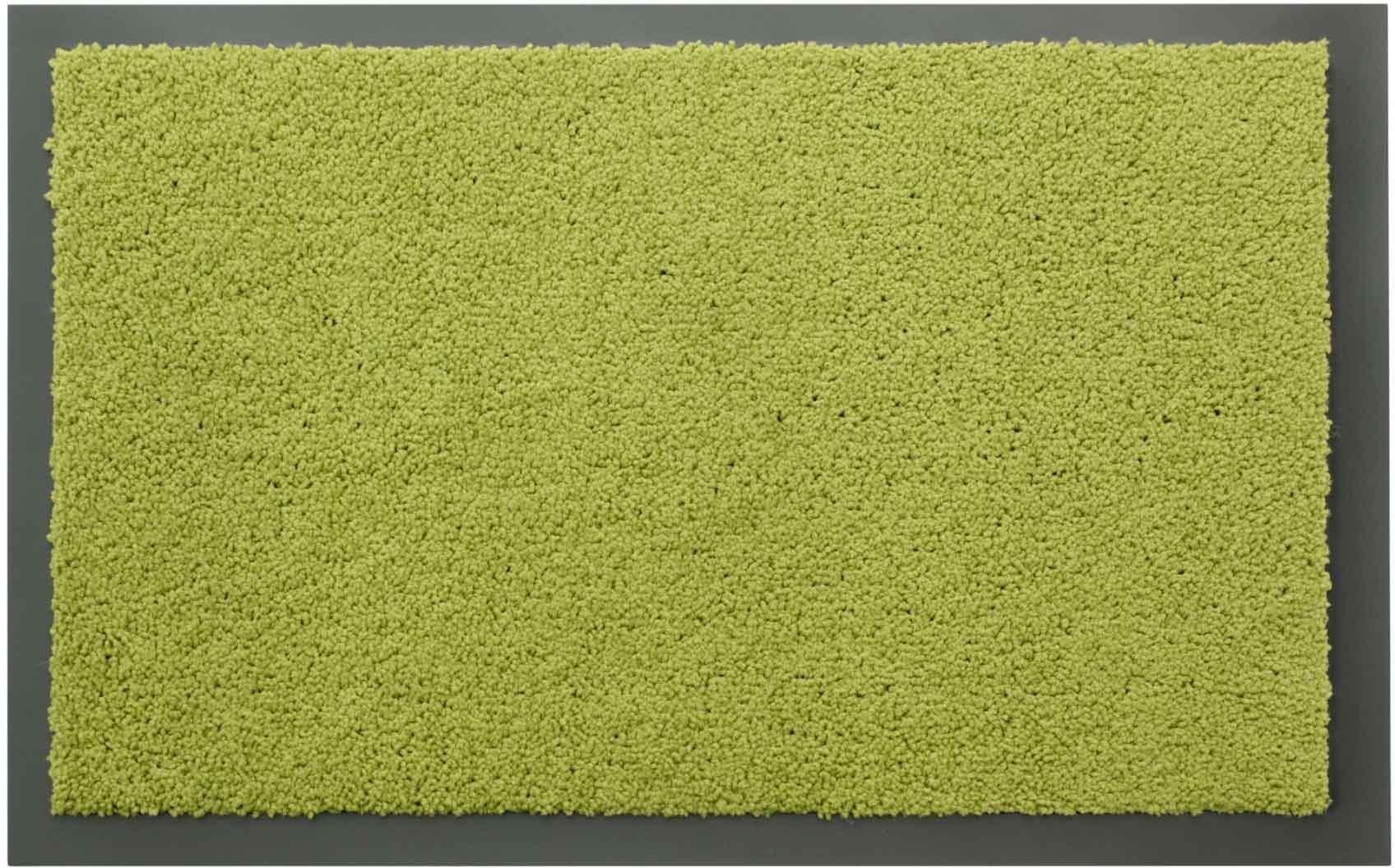 Fußmatte DANCER, Textil, mm, große in Uni-Farben, Schmutzfangmatte, 6 Farbauswahl, waschbar rechteckig, Höhe: grün Primaflor-Ideen