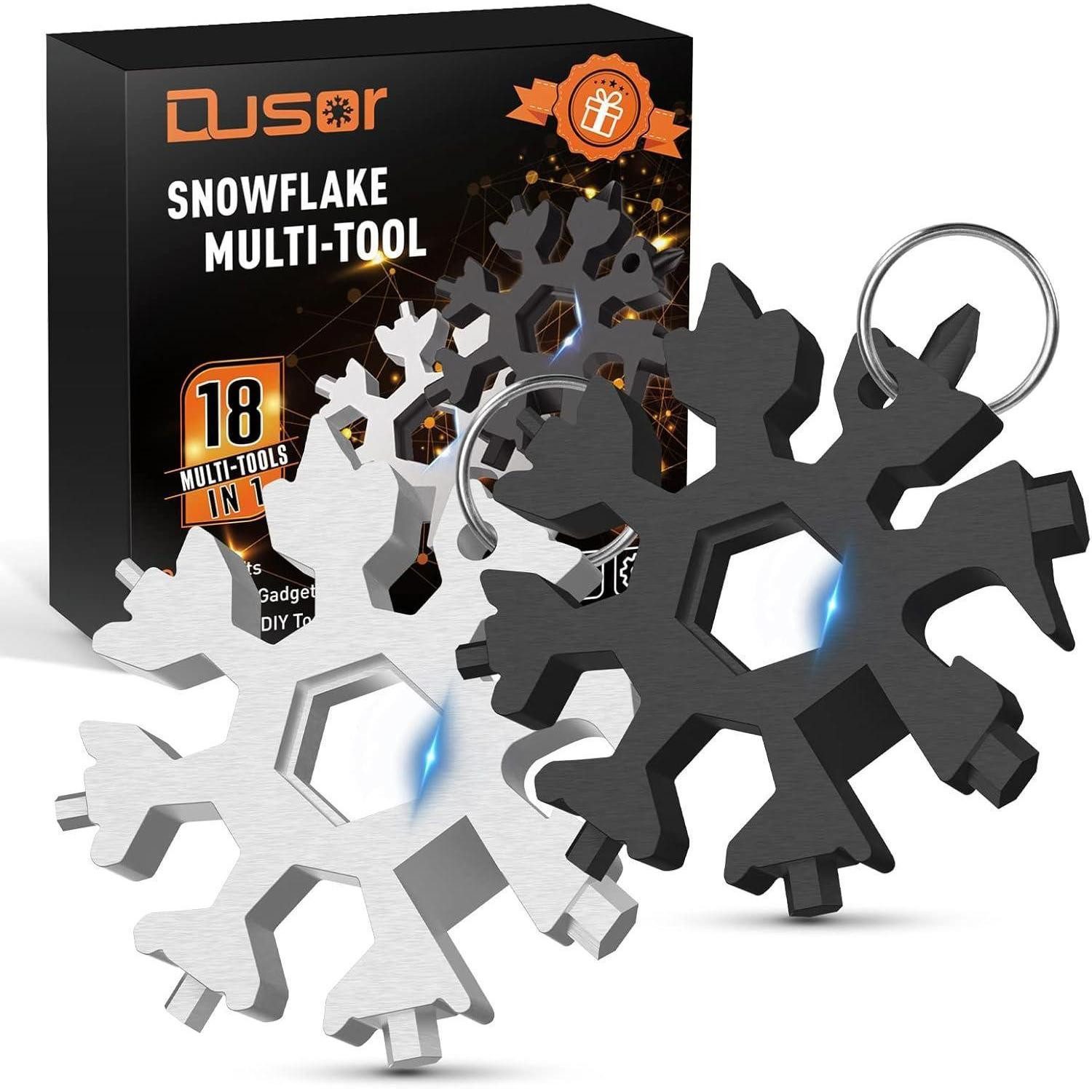 LuxusKollektion Grillbürste Adventskalender Füllung 18-in-1 Schneeflocken Multitool Männer