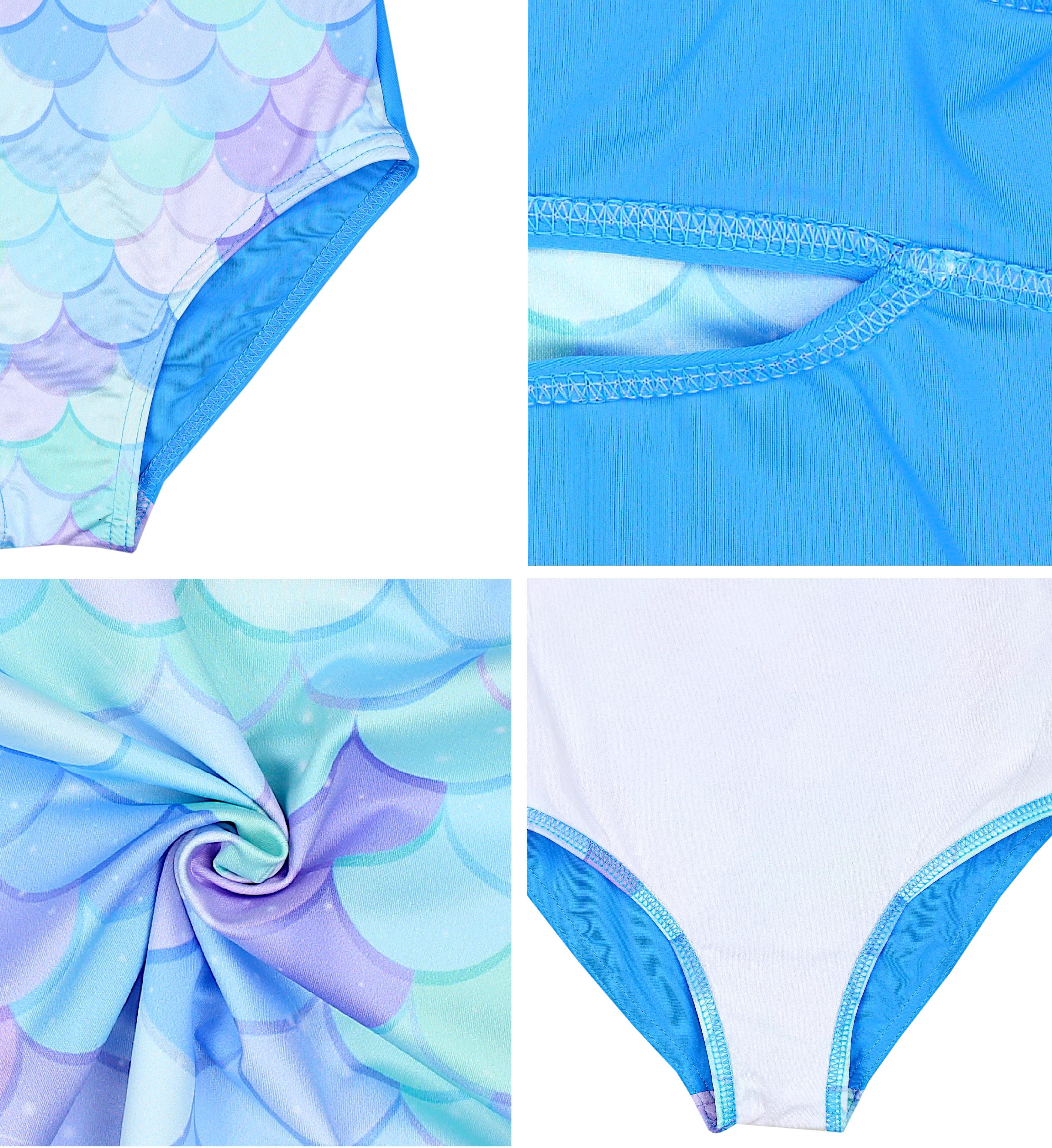 Aquarti Badeanzug Aquarti Mädchen / Print Grün mit Violett Meerjungfrau Blau / Badeanzug Ringerrücken