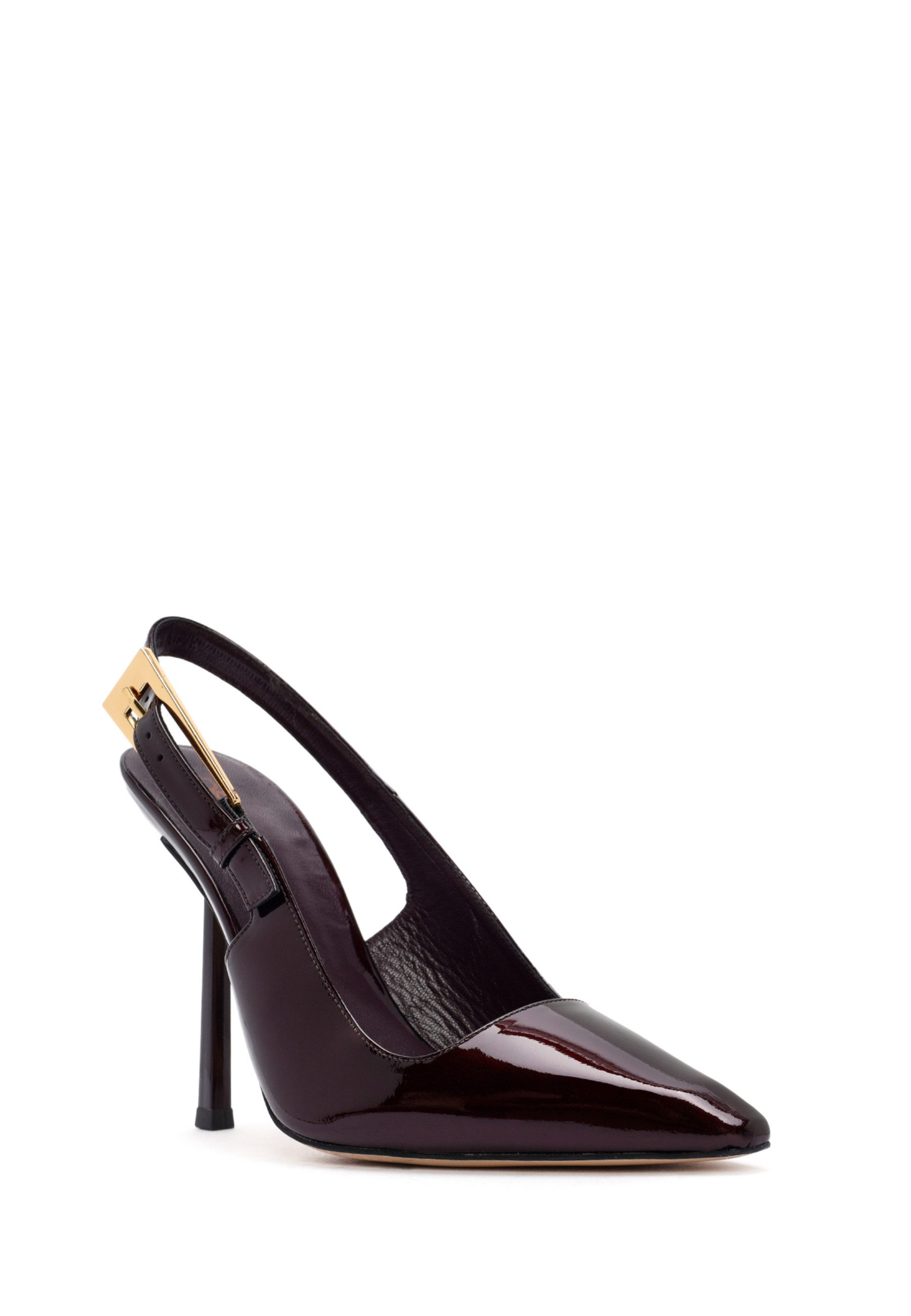 Derimod High Heels aus Lackleder Pumps Klettverschluss, Lederfutter, Absatz 8 cm