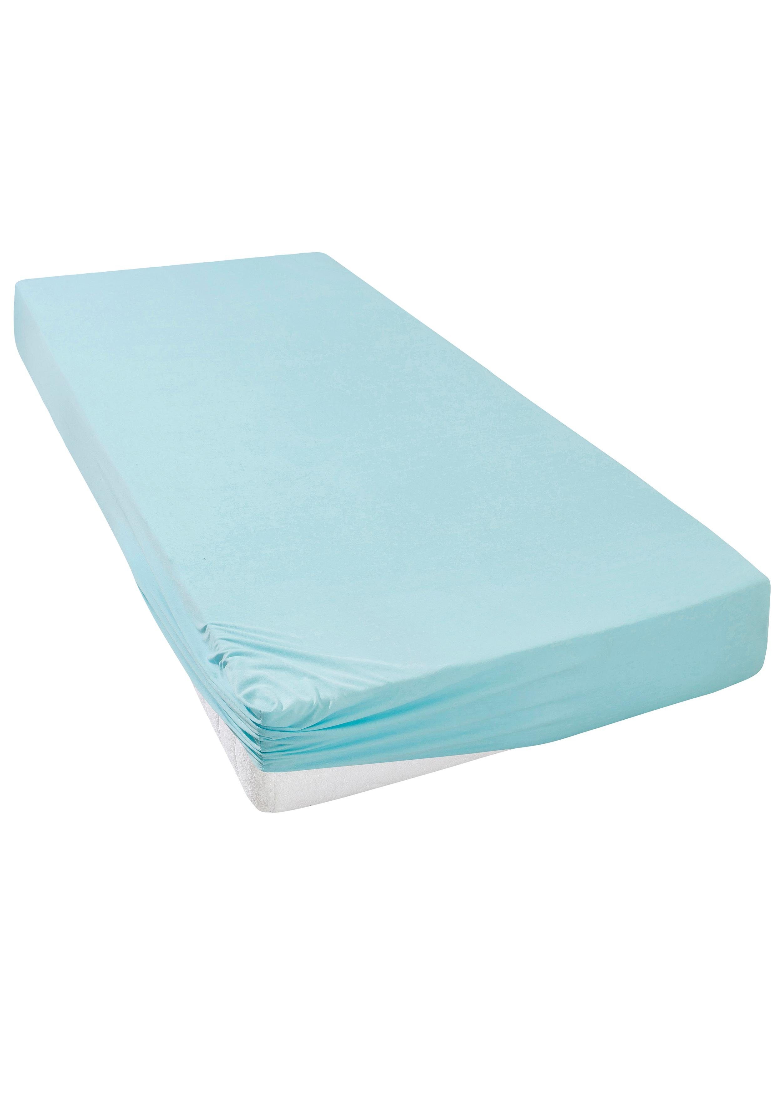 OTTO home Spannbettlaken Bettlaken Jersey, Spannbetttuch mit Baumwolle, uni, Jersey, Gummizug: rundum, (1 Stück), für Matratzen bis 18cm Höhe, Spannbettlaken, Baumwollmischung