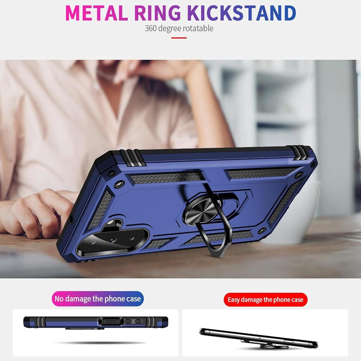 CoolGadget Handyhülle Armor Shield Case für Samsung Galaxy A27 5G 6,7 Zoll, Outdoor Cover mit Magnet Ringhalterung Handy Hülle für Samsung A27 5G – Bild 4 von 5