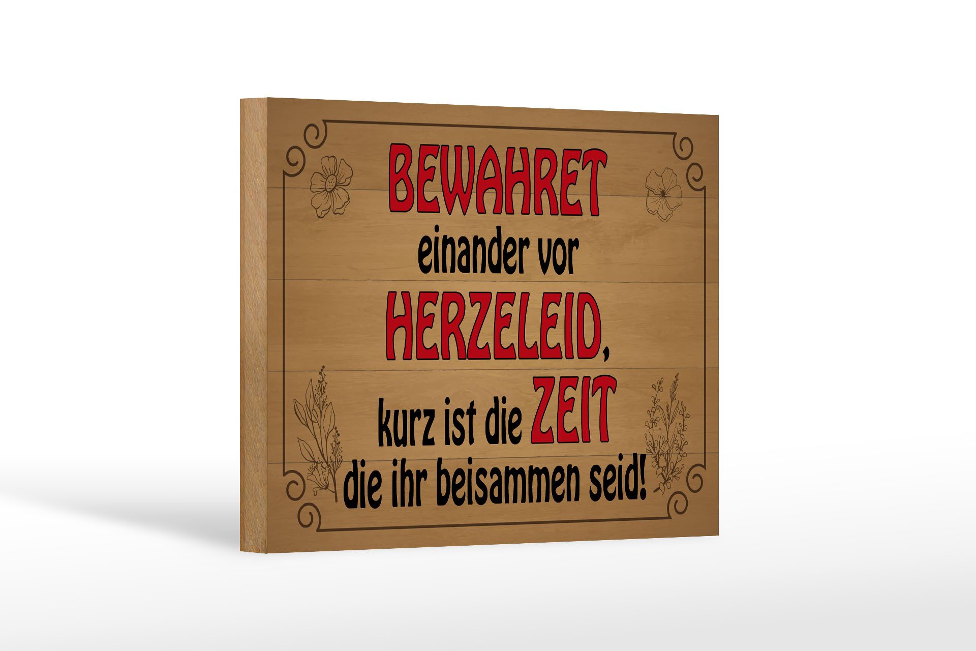 Holzbild Spruch 18x12 cm bewahret einander vor Herzeleid