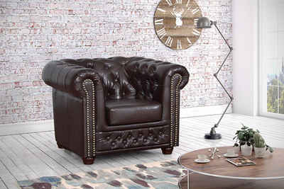 Küchen-Preisbombe Sessel 1 Sitzer in Kunstleder Vintage braun Couch Polstersofa Sofa