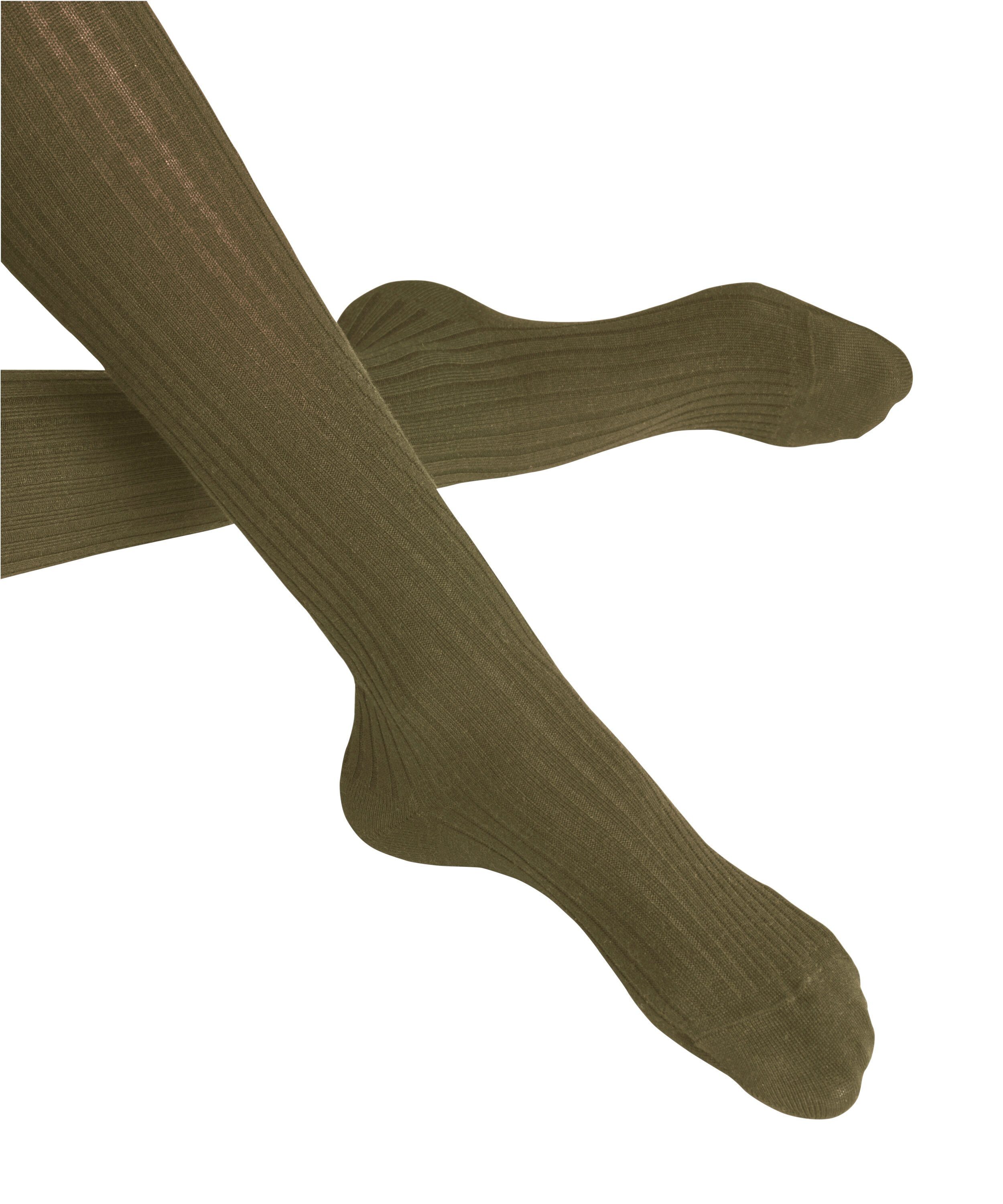 Cross (1 St) shire mit Strickmuster (7705) green Rippstruktur Strickstrumpfhose modernem Knit klassische FALKE