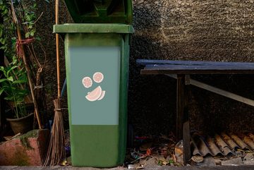 MuchoWow Wandsticker Sommer - Obst - Pastell (1 St), Mülleimer-aufkleber, Mülltonne, Sticker, Container, Abfalbehälter