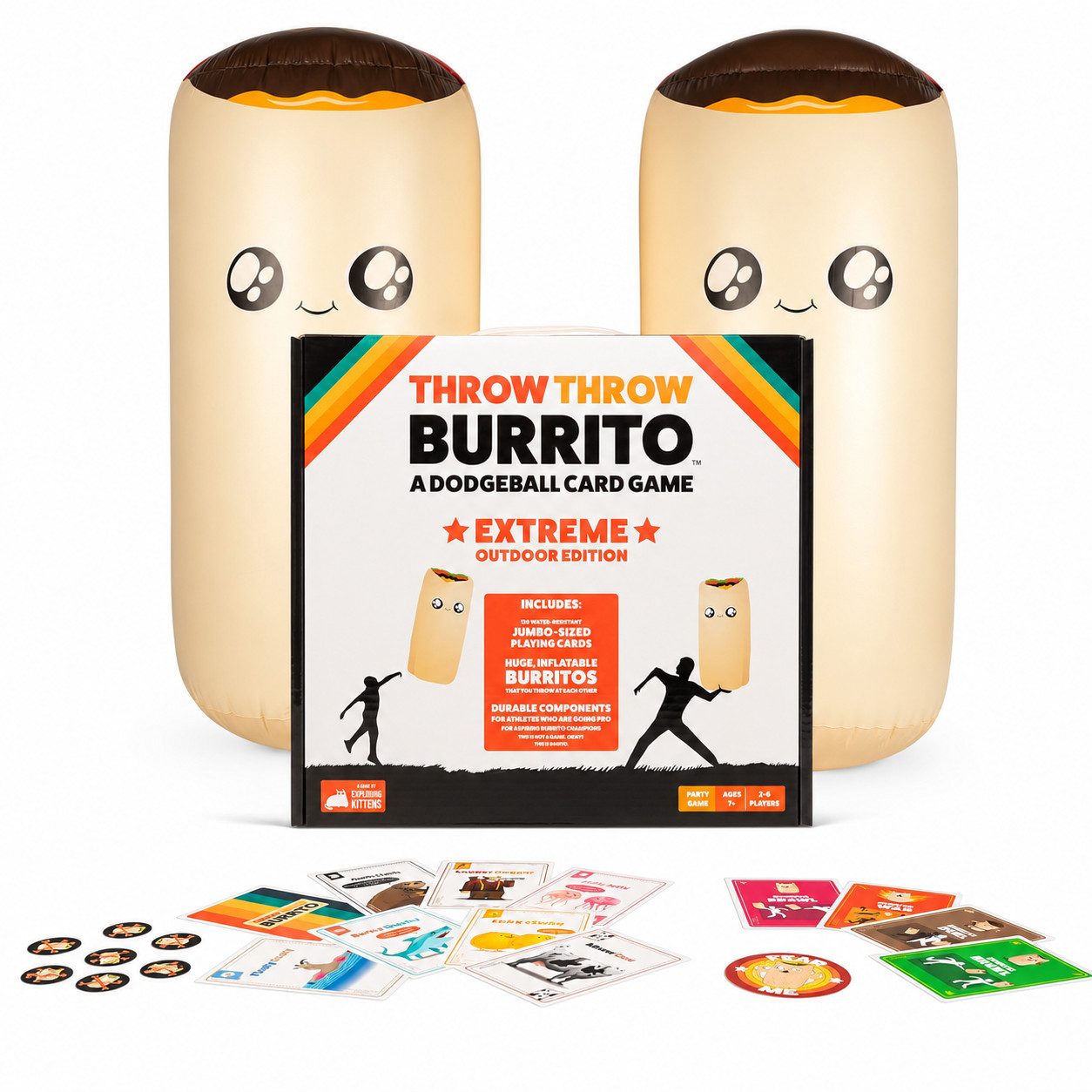 Exploding Kittens Spielzeug-Gartenset Throw Throw Burrito Dodgeball XXL Wurfspiel Outdoor Spiel Gartenspiel, Partyspiel Familienspiel Bewegungsspiel Spiel für Kinder Erwachsene von Exploding Kittens