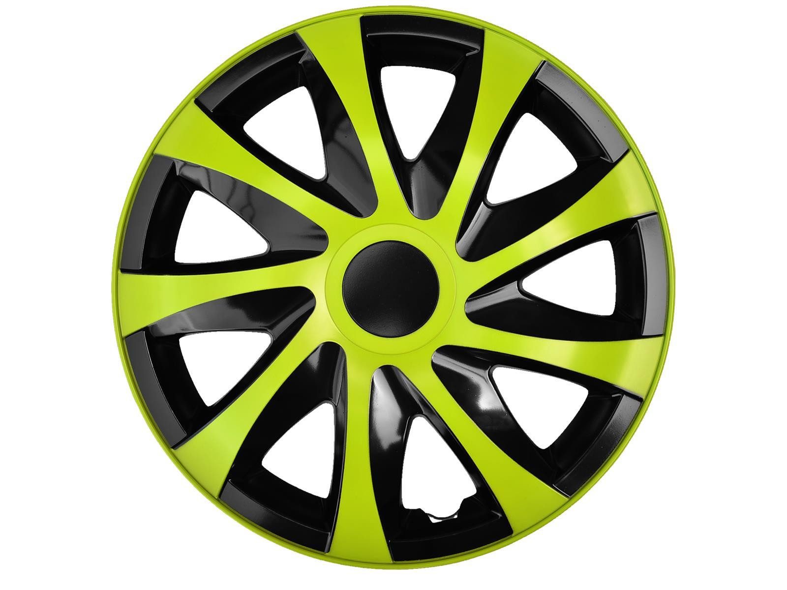 NRM Radkappe DRACO 14 Zoll in Grün/Schwarz, 14 in Zoll, (4-St) Radzierblenden für Stahlfelgen Zweifarbige Колпаки Satz 4er Set 14"