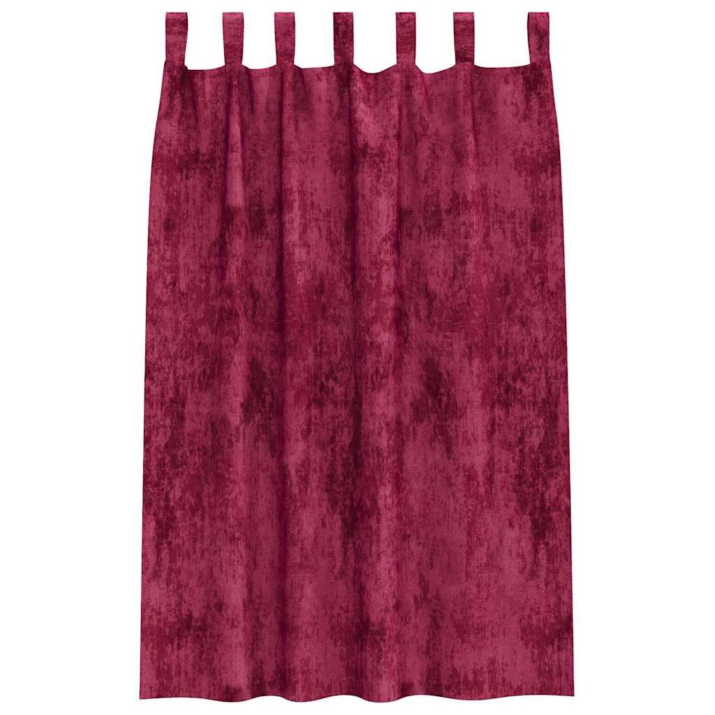 vidaXL Vorhang Samtvorhänge 2 stk. Weinrot 175 x 140 cm Samt (2 St), Samt – Bild 4 von 5