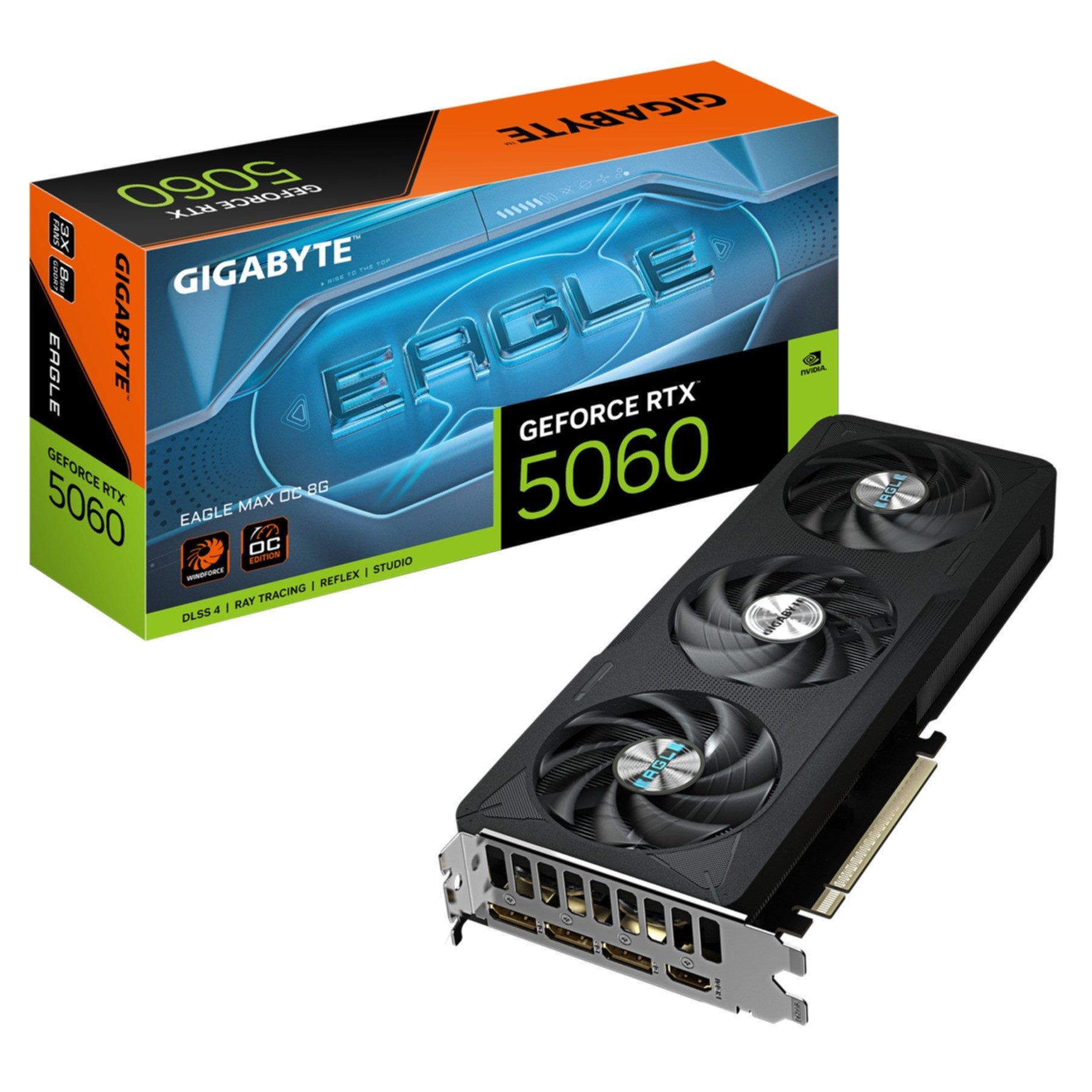 Gigabyte GeForce RTX 5060 EAGLE MAX OC 8G Grafikkarte – 8 GB GDDR7, 128 Bit, PC Grafikkarte