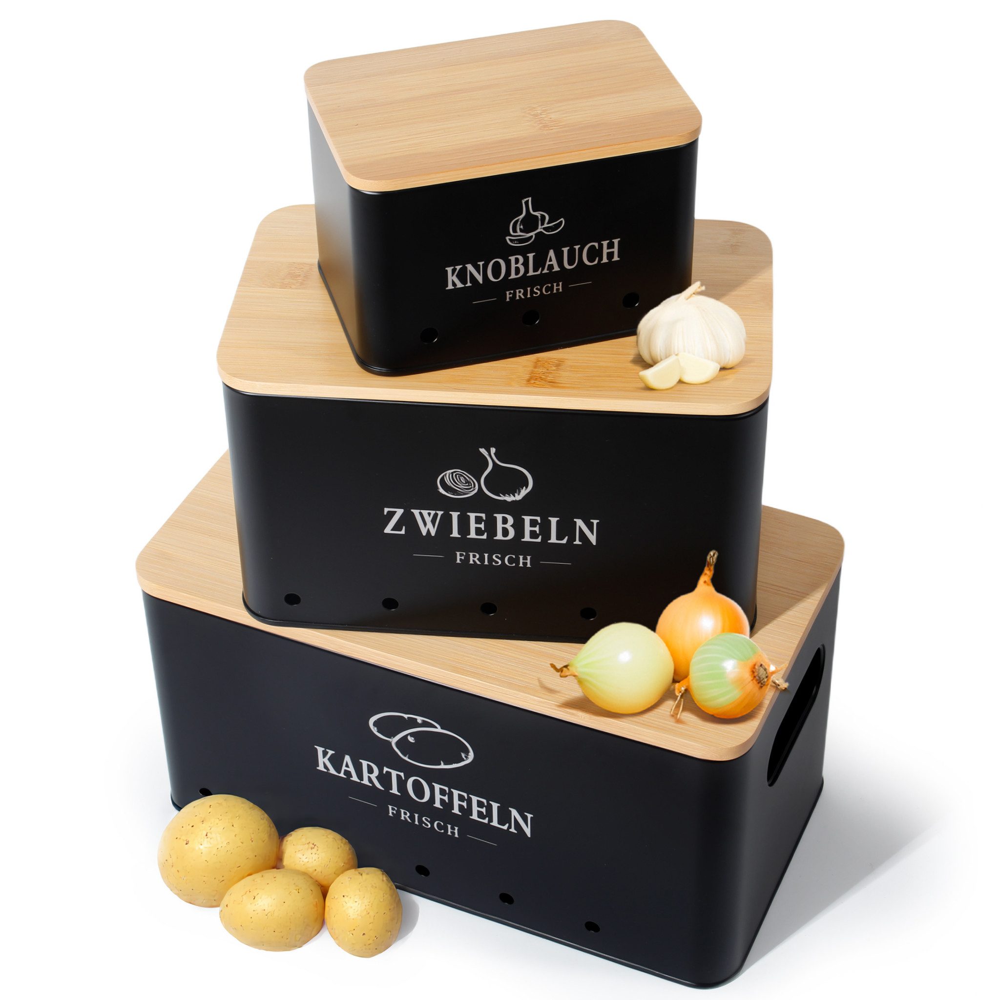 Zedelmaier Vorratsdose Vorratsdosen für Kartoffeln,Zwiebeln,Knoblauch