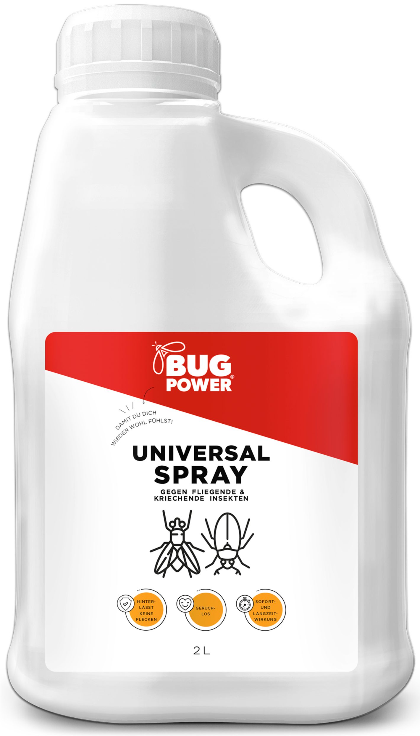 BugPower Insektenspray Universal Insektenspray, 2000 ml, 1-St., gegen alle kriechenden und fliegenden Insekten