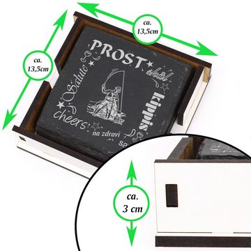 Dekolando Getränkeuntersetzer Prost Fischer - inkl. Box & Flaschenuntersetzer, 6-tlg.