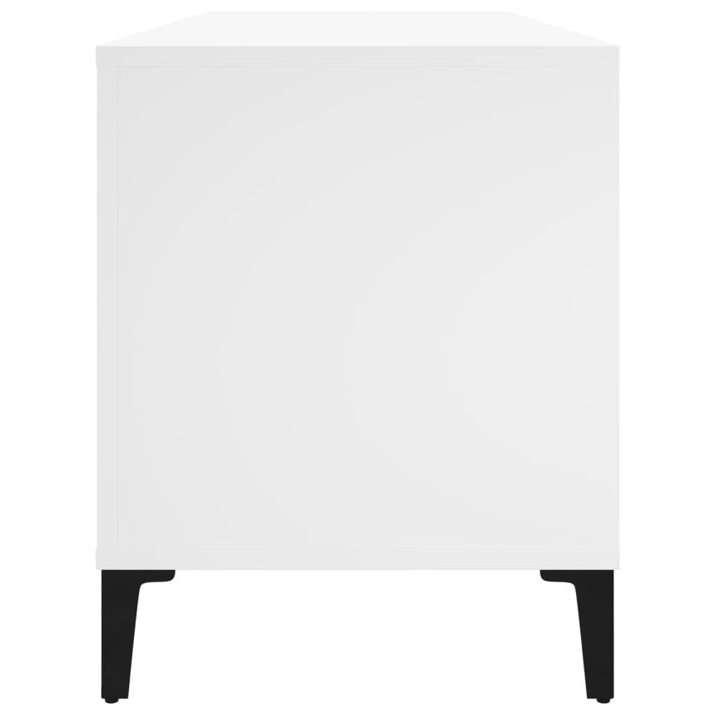 vidaXL Media-Regal Plattenschrank Holzwerkstoff, Weiß 1-tlg. 100x38x48 cm
