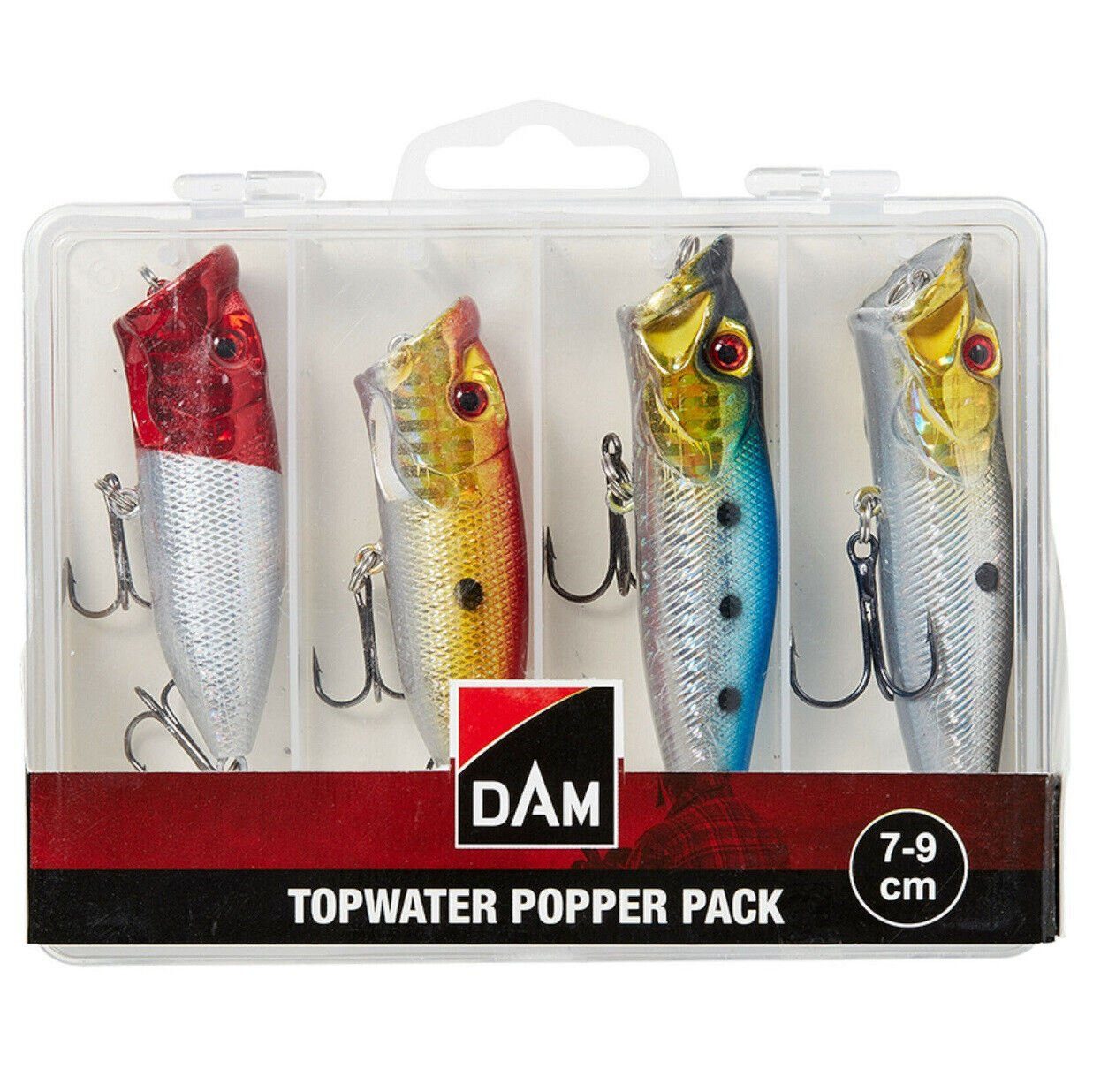 Kunstköder Topwater Popper Pack Box 7-9cm 4 Oberflächenköder Topwaterbait