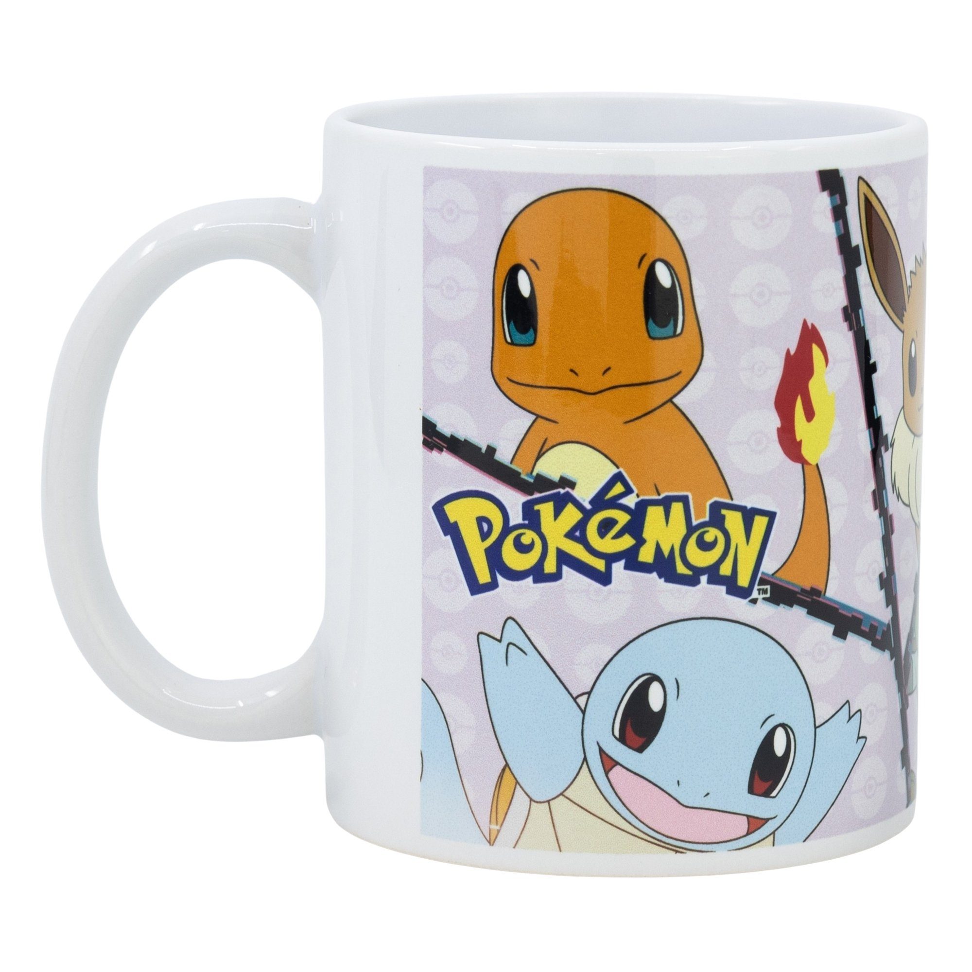POKÉMON Tasse Pokemon Pikachu Shiggy Bisasam Evoli Kaffeetasse Teetasse, Keramik, 330 ml