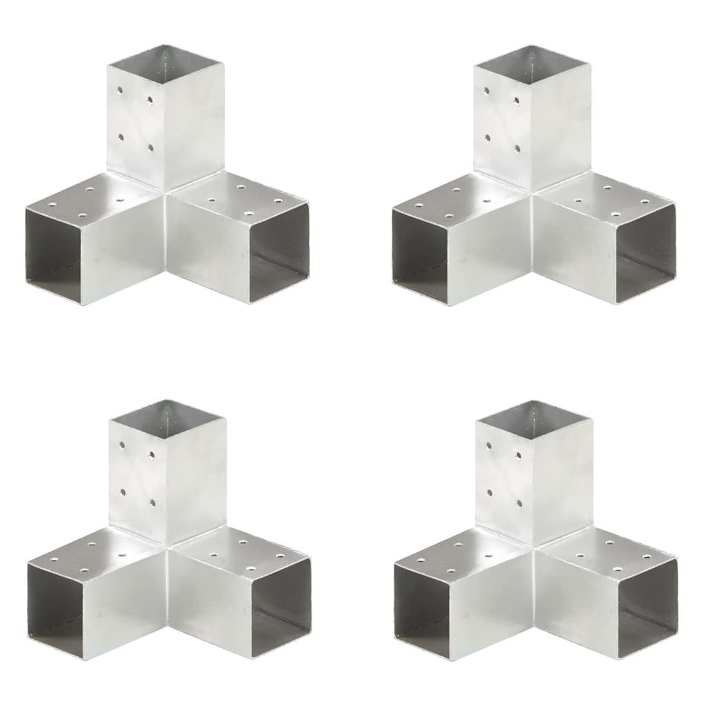 vidaXL Zaunpfosten Pfostenverbinder 4 Stk. Y-Form Verzinktes Metall 71 x 71 mm, (4-St)