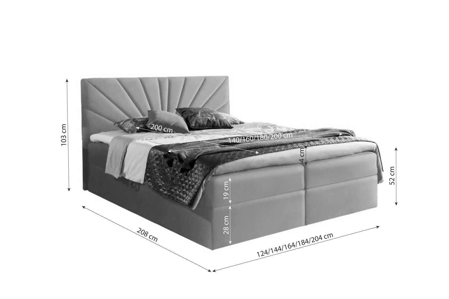 99rooms Boxspringbett Lazzaro (Schlafzimmerbett, Bett), mit Bonellfederkernmatratze und Topper, Bettkasten