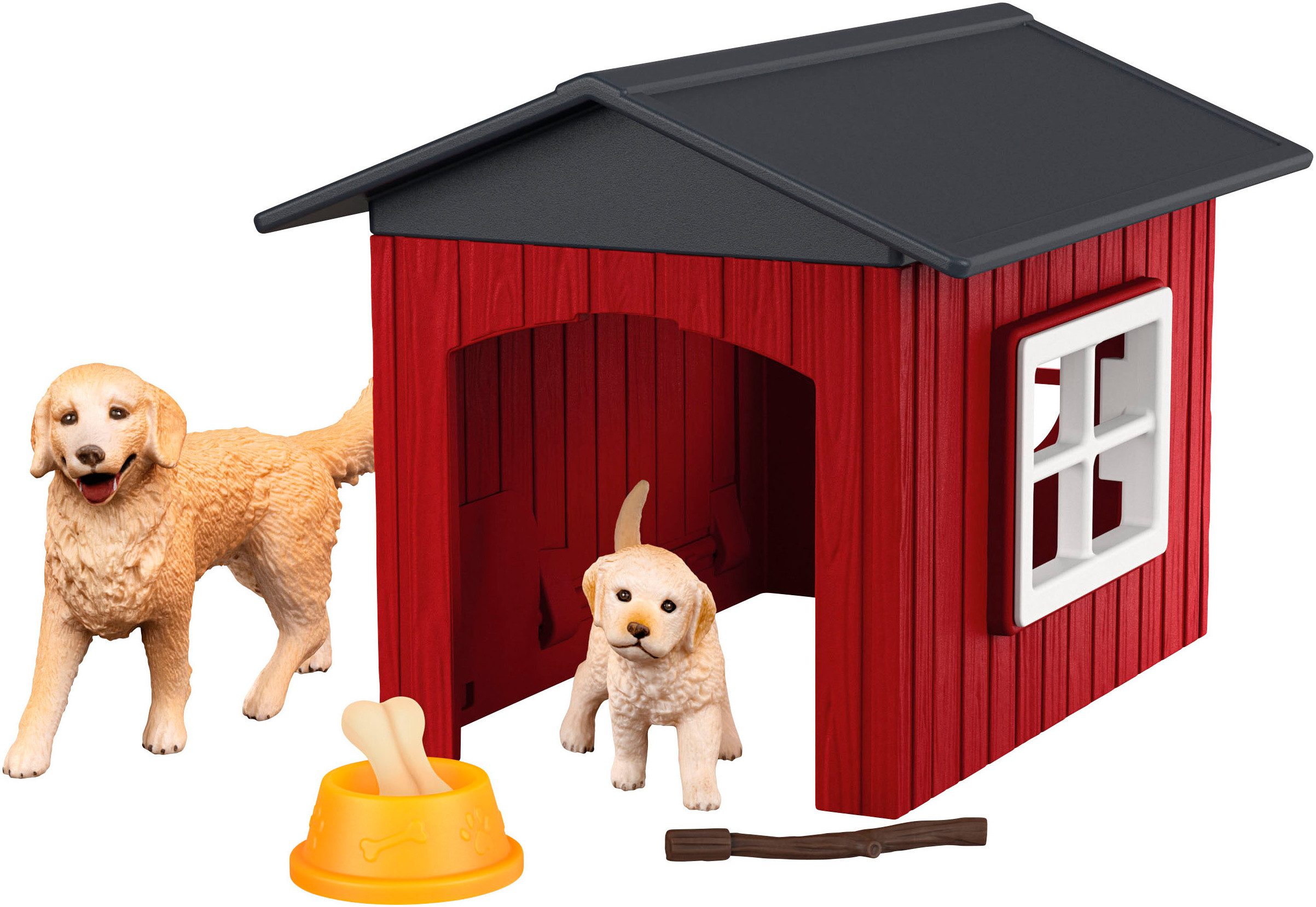 Schleich® Spielwelt FARM WORLD, Hundehütte mit Goldenretrievern (42722) – Bild 4 von 5
