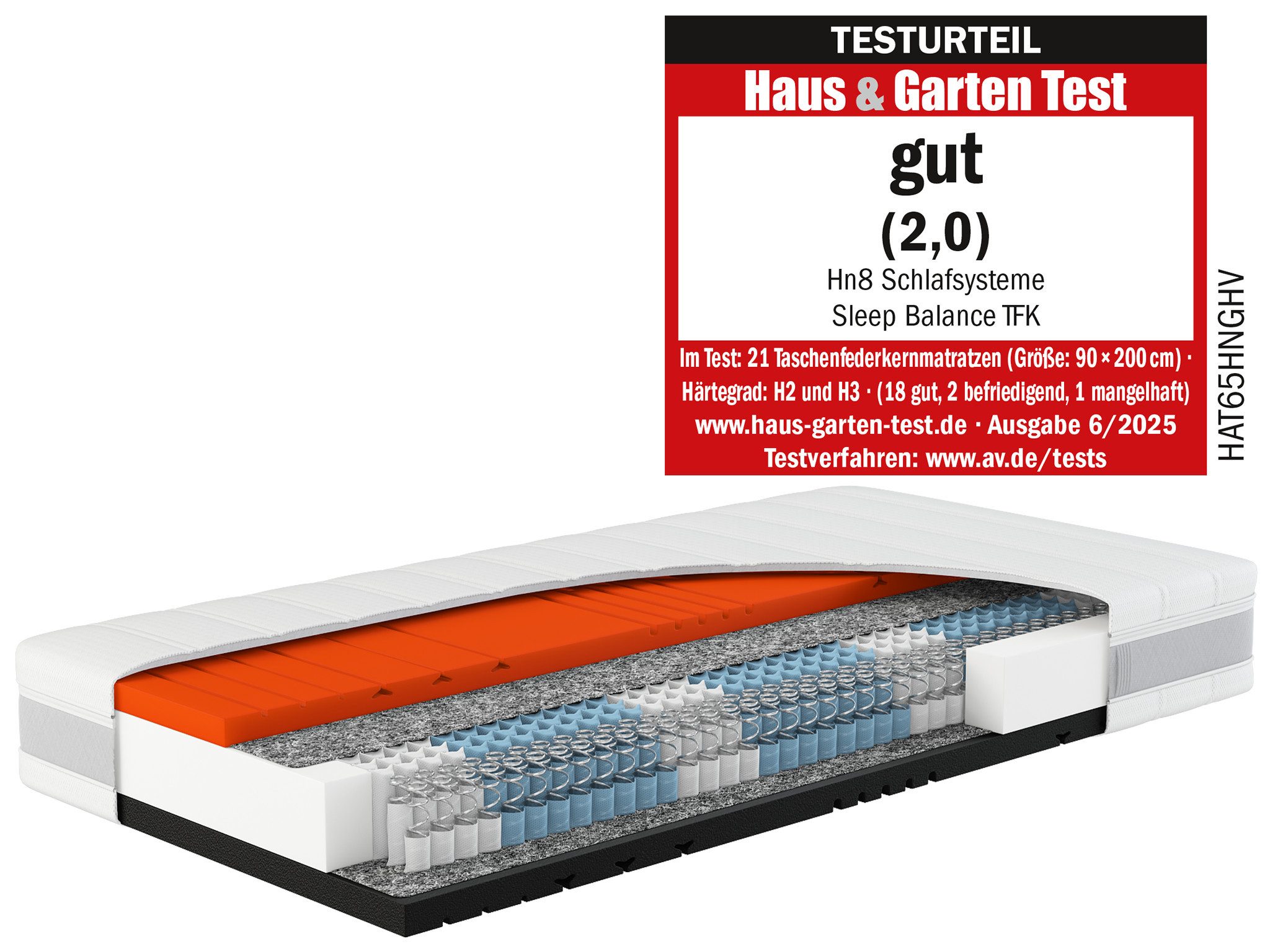 Taschenfederkernmatratze Sleep Balance TFK, Wendematratze mit 2 Härtegraden, Hn8 Schlafsysteme, 24 cm hoch, (1-tlg), in 90 x 200 cm und vielen weiteren Größen erhältlich