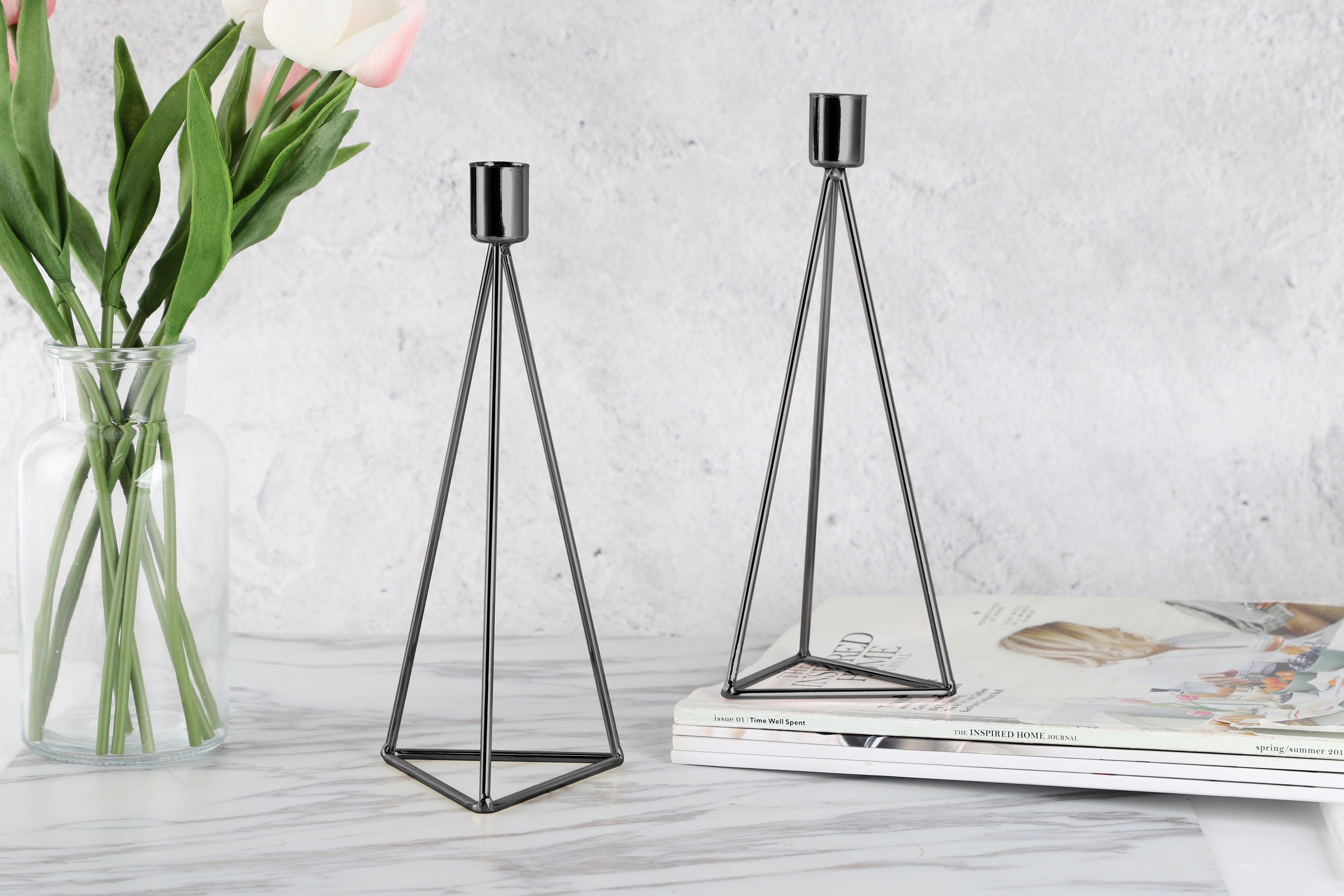 ECHTWERK Tischkerzenhalter Modern Big, Weihnachtsdeko (Set, 2 St), moderner Kerzenhalter aus Eisen, Kerzenständer, Höhe ca. 24,2 cm