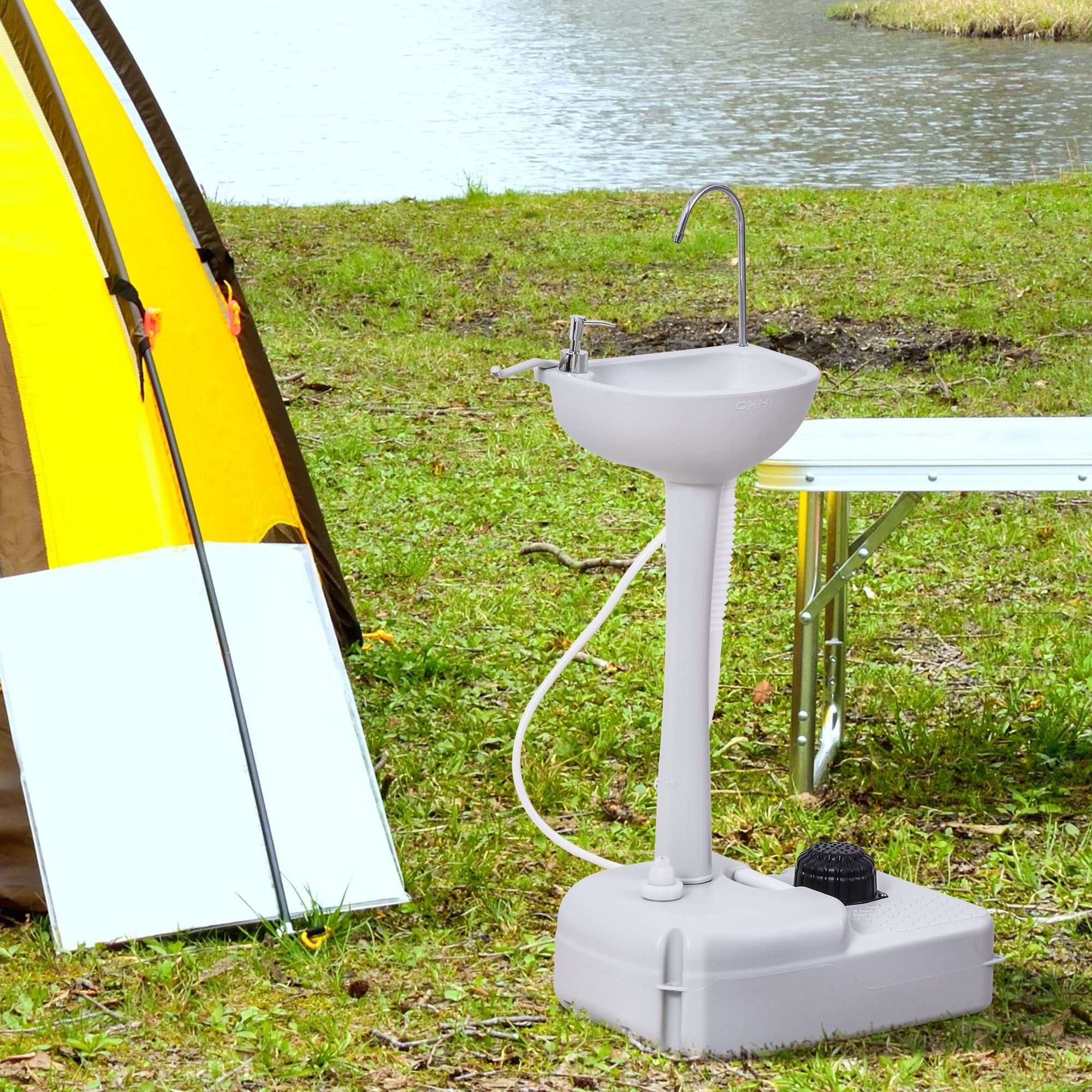 Outsunny Waschbecken mit Auffangbehälter für Abwasser günstig online kaufen