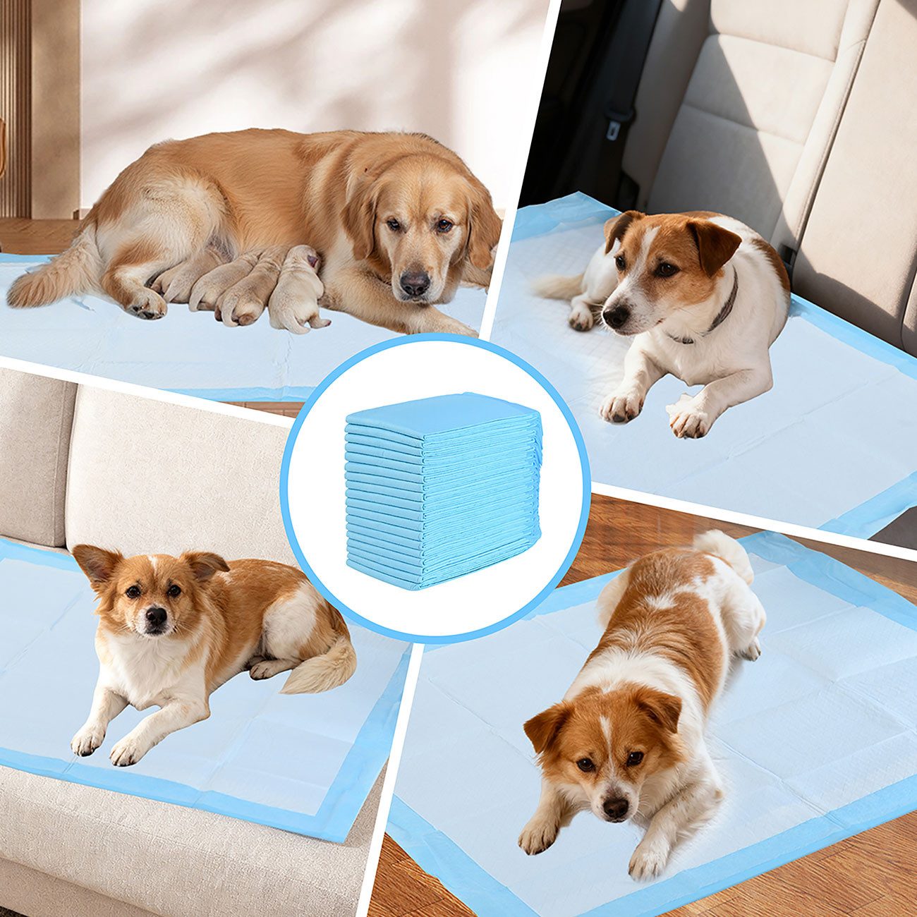 shop'n smile ideoon Hundetoilette Welpen-Trainingspads 60x90 cm Extra saugfähige Unterlagen Vorratspack