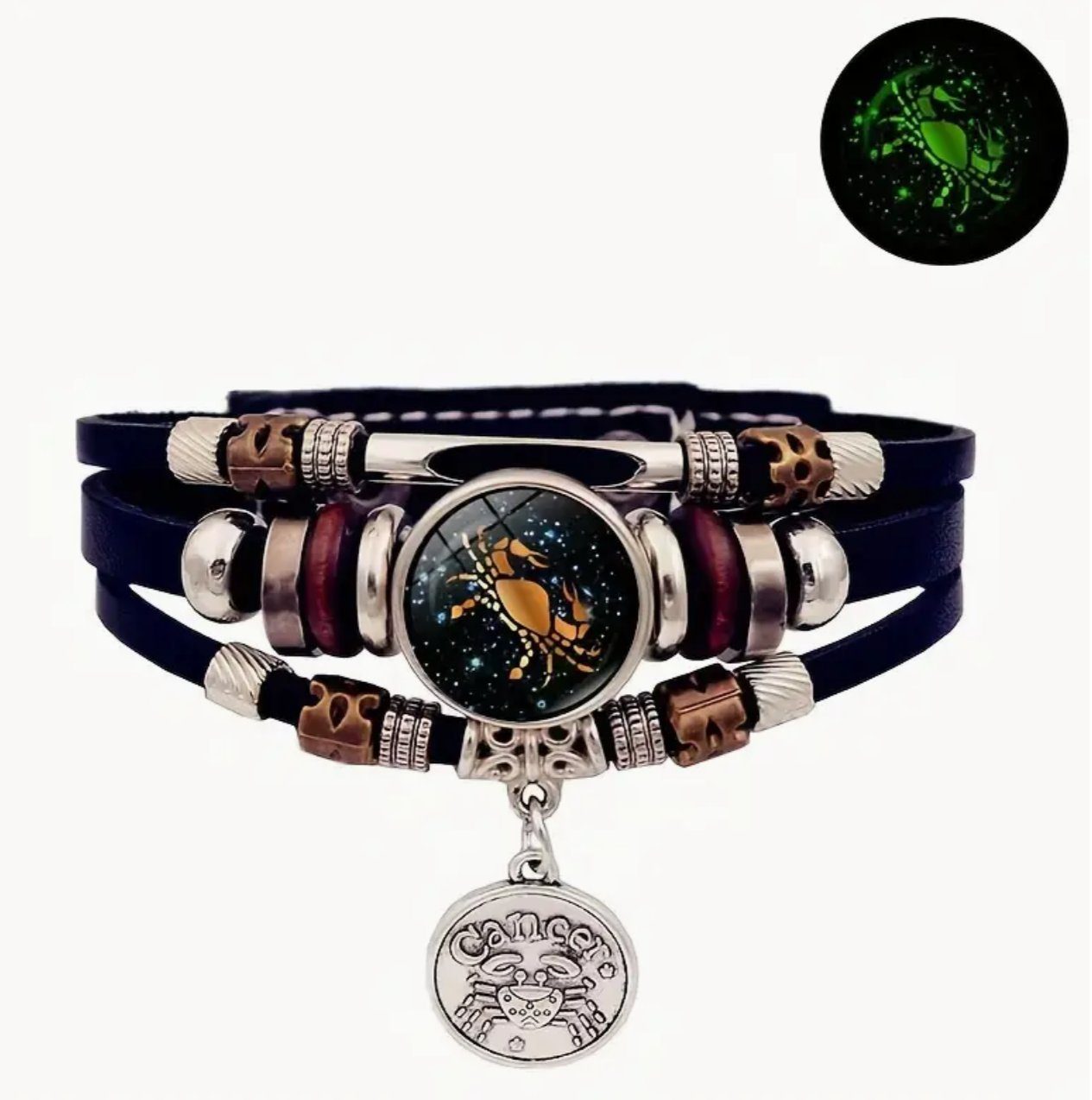 Armband mit Gravur Armband Sternzeichen Krebs mit 3D Gravur im Glas