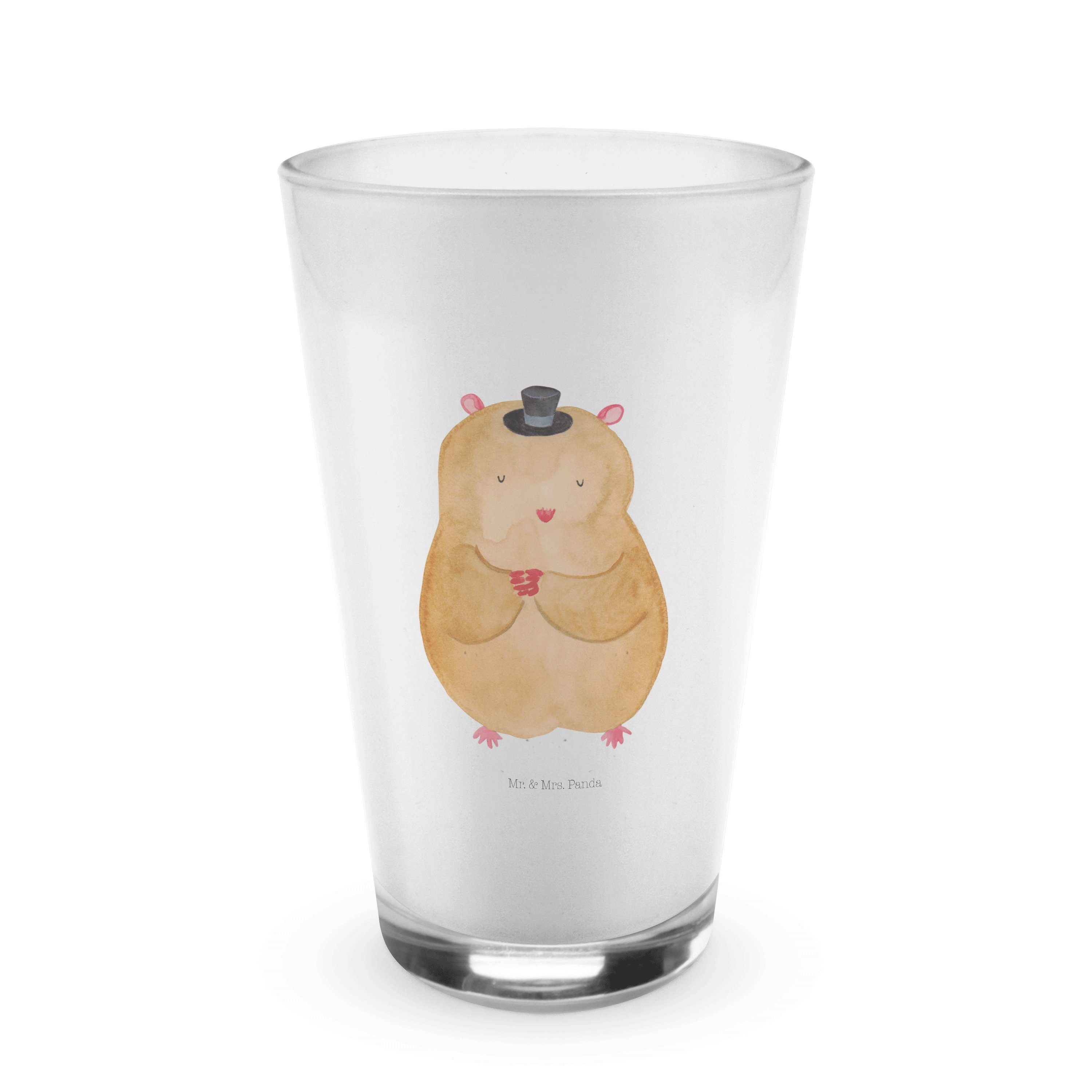Glas Hamster Hut - Transparent - Geschenk, Zylinder, Cappuccino Glas, Capp