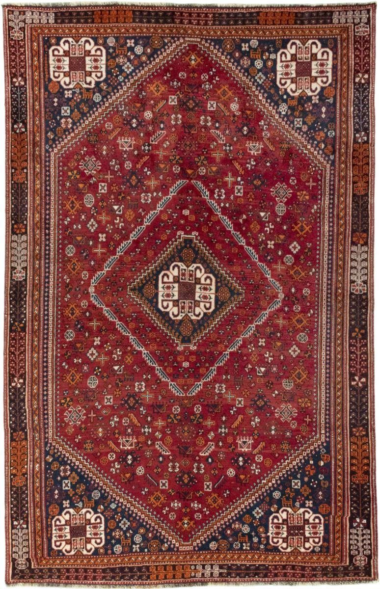 Orientteppich Shiraz 154x243 Handgeknüpfter Orientteppich / Perserteppich, Nain Trading, rechteckig, Höhe: 10 mm
