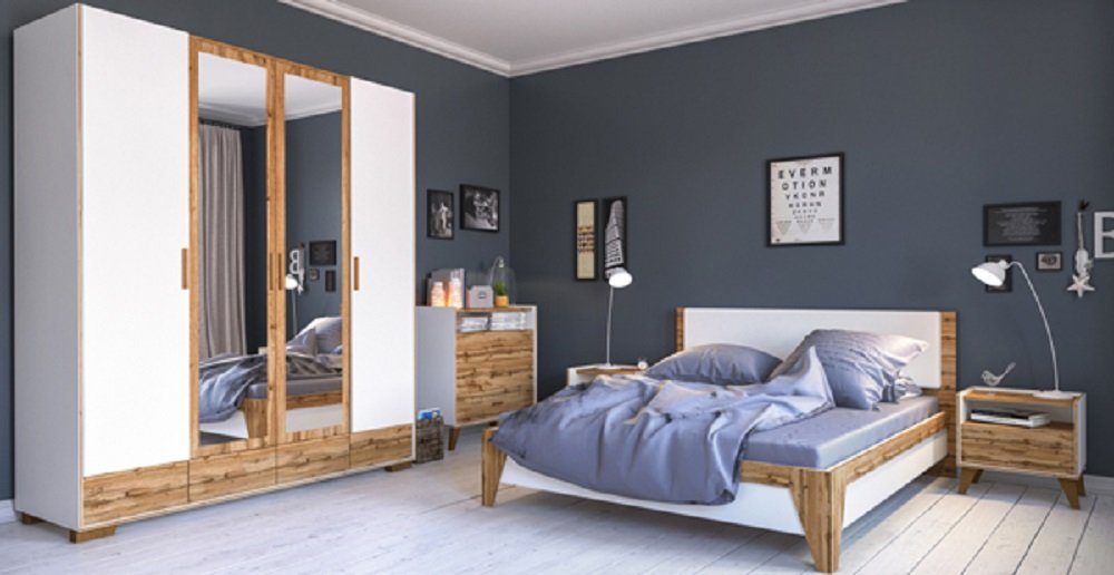 Feldmann-Wohnen Liegefläche: (Doppelbett Bett und mit 160 Lattenrahmen Bettkasten), SKANDI 200 cm x