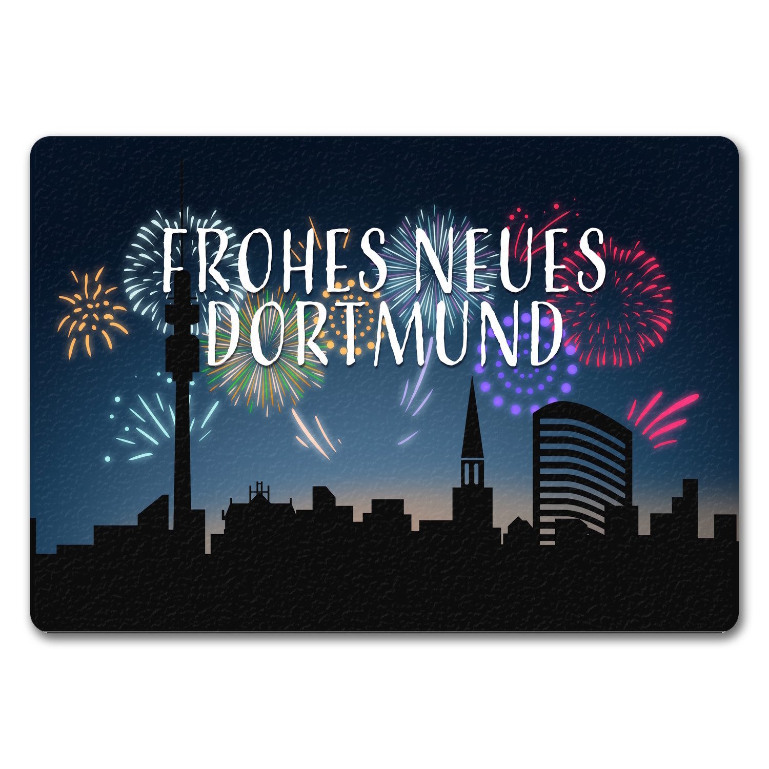 Fußmatte Frohes Neues Dortmund Fußmatte in 35x50 cm ohne Rand