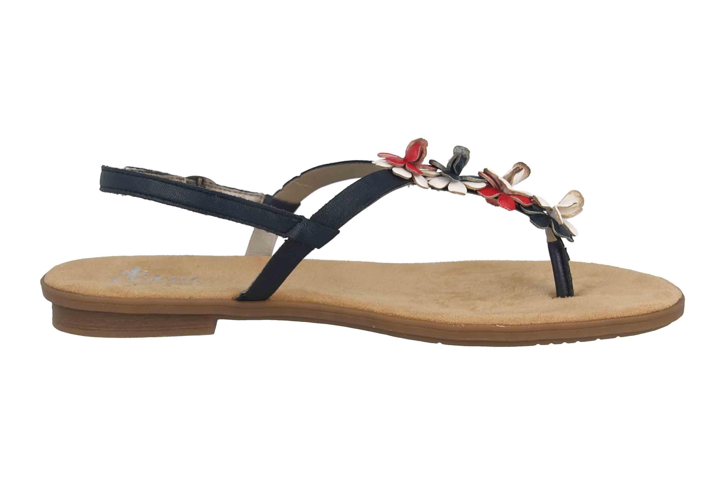 64281-14 Sandalette pazifik/navy/flamme/weiss Rieker