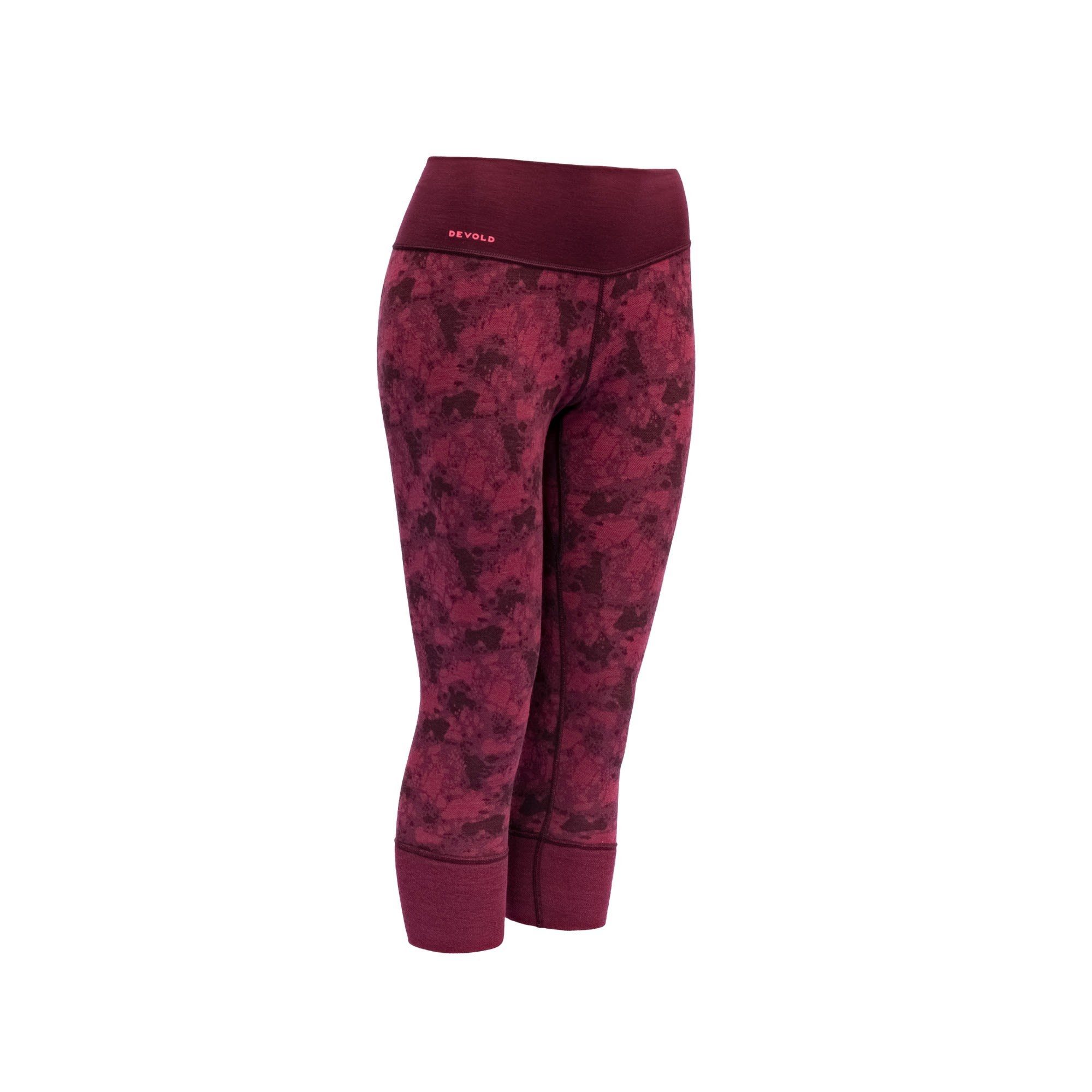 Devold Lange Unterhose Devold W Kvitegga Merino 230 3/4 Longs Damen Lange Beetroot