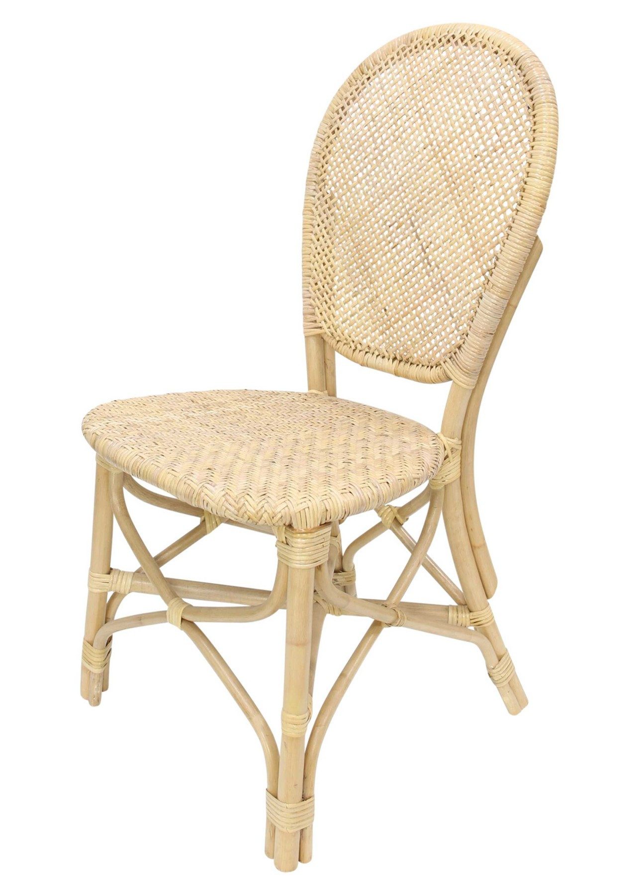Dekoleidenschaft Bistrostuhl "Natur" Rattanstuhl handgefertigt Korbstuhl Küchenstuhl Esszimmerstuhl